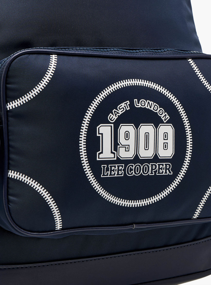 Lee Cooper Printed Backpack with Adjustable Shoulder Straps and Zip Closure - 13x30x41 cm-women-bagsandwallets-backpacks-image-4