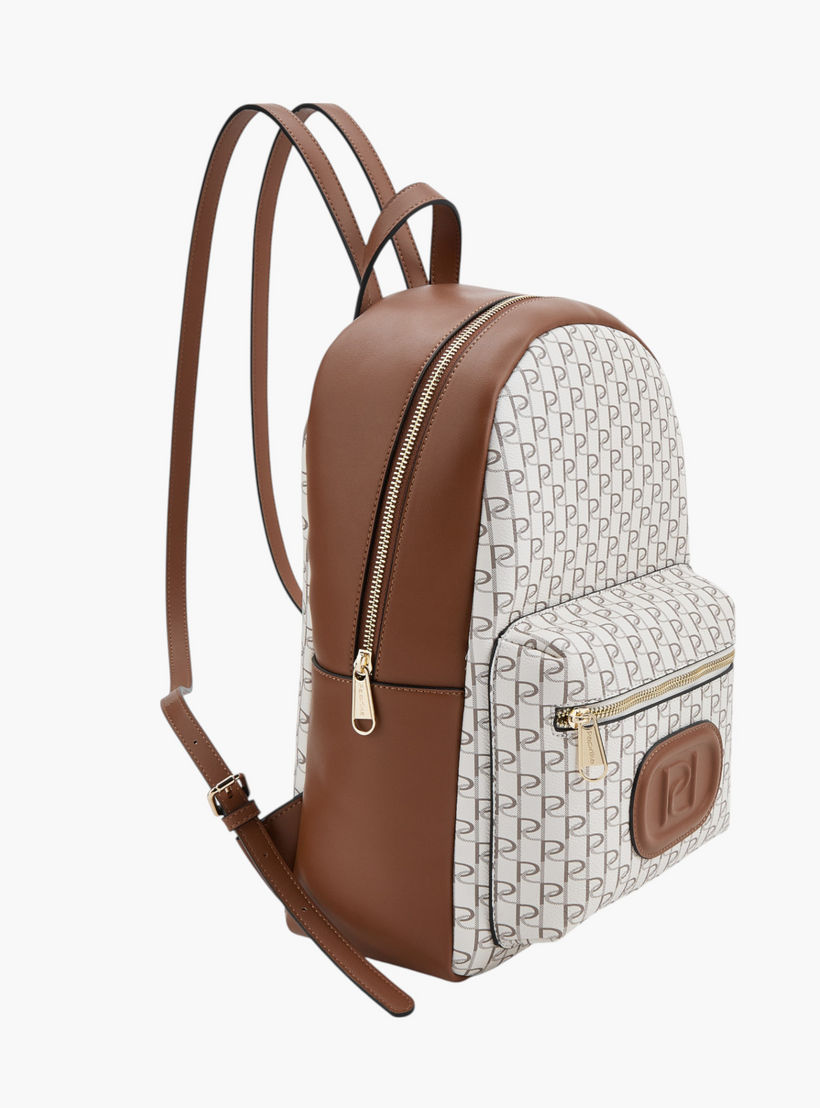 شنطة ظهر بطبعات مونوجرام وسحاب إغلاق من بابريكا - 12x26x36 سم-women-bagsandwallets-backpacks-image-2