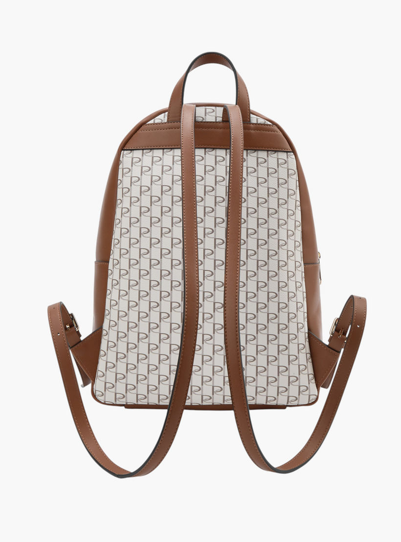 شنطة ظهر بطبعات مونوجرام وسحاب إغلاق من بابريكا - 12x26x36 سم-women-bagsandwallets-backpacks-image-4