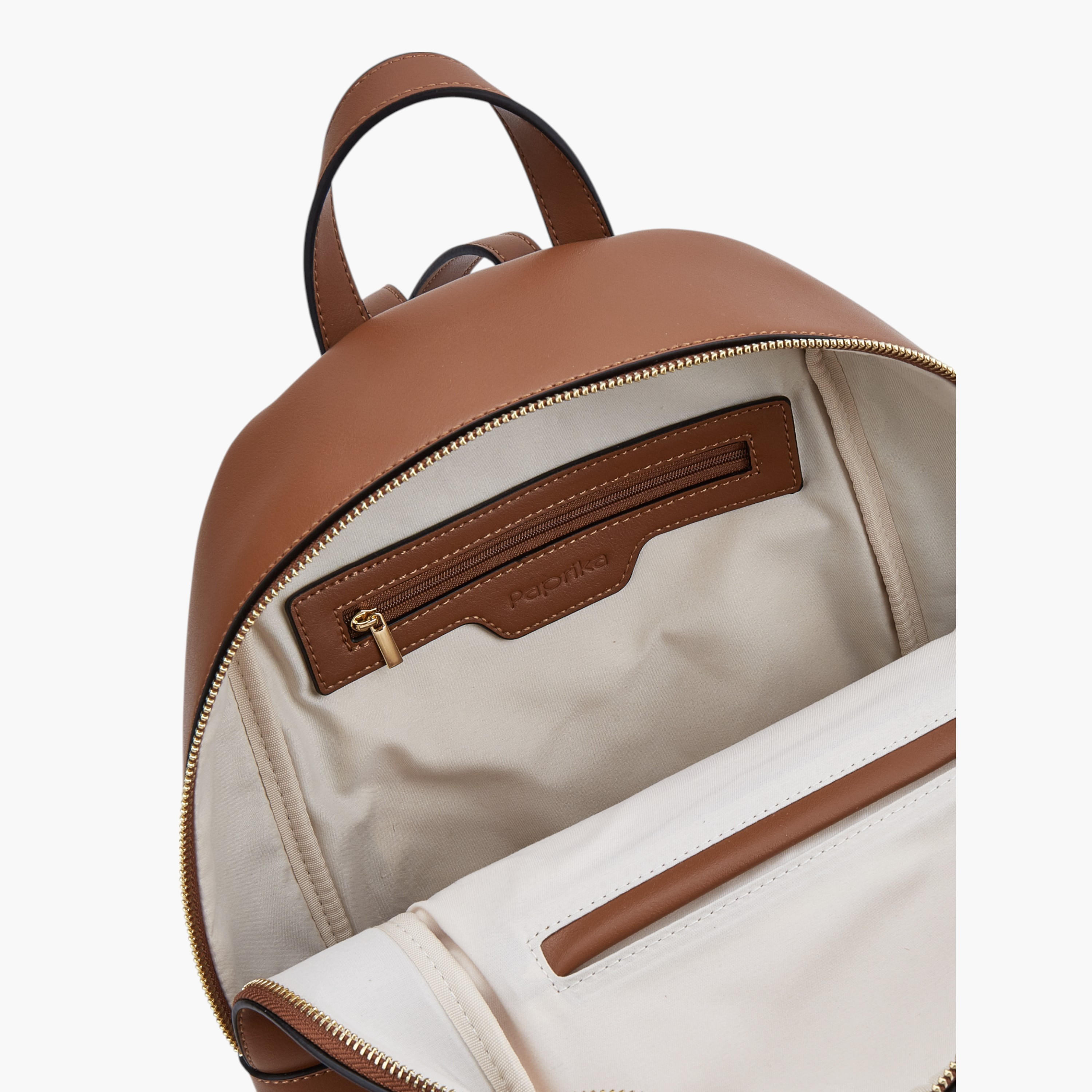 شنطة ظهر بطبعات مونوجرام وسحاب إغلاق من بابريكا - 12x26x36 سم-women-bagsandwallets-backpacks-image-8