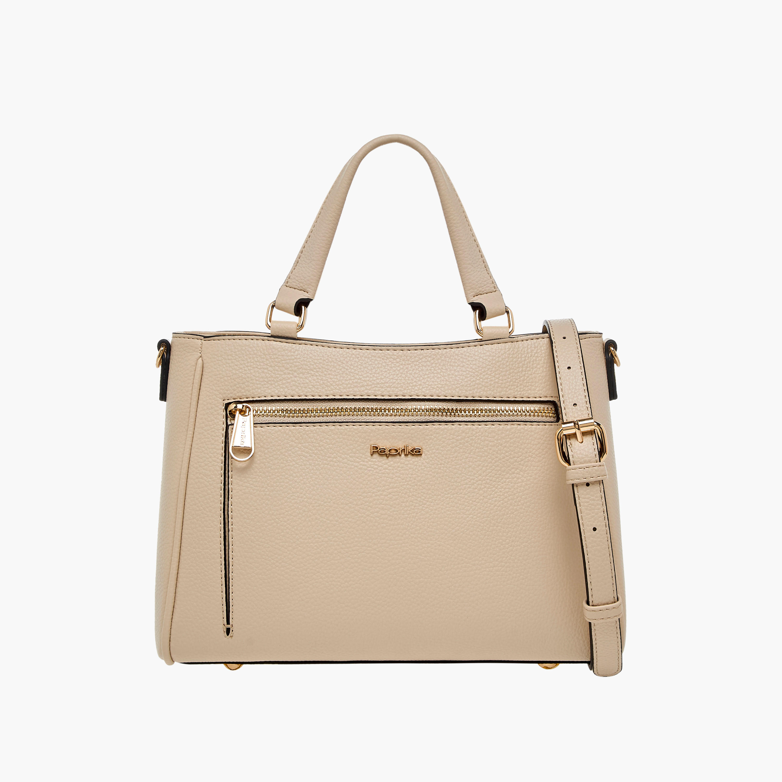 Paprika Solid Tote Bag with Adjustable Shoulder Strap and Zip Closure-women-bagsandwallets-handbags-image-1