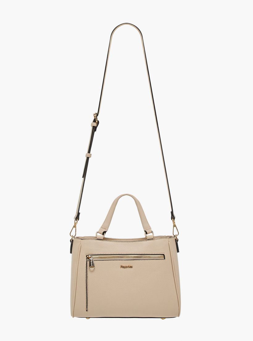 Paprika Solid Tote Bag with Adjustable Shoulder Strap and Zip Closure-women-bagsandwallets-handbags-image-3