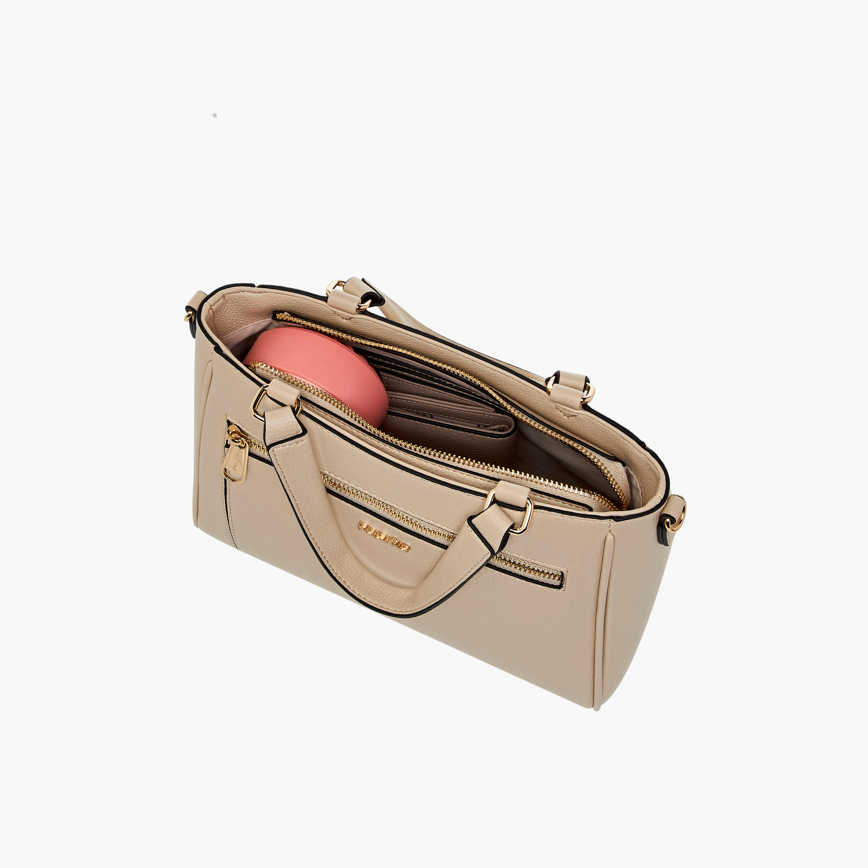 Paprika Solid Tote Bag with Adjustable Shoulder Strap and Zip Closure-women-bagsandwallets-handbags-image-9
