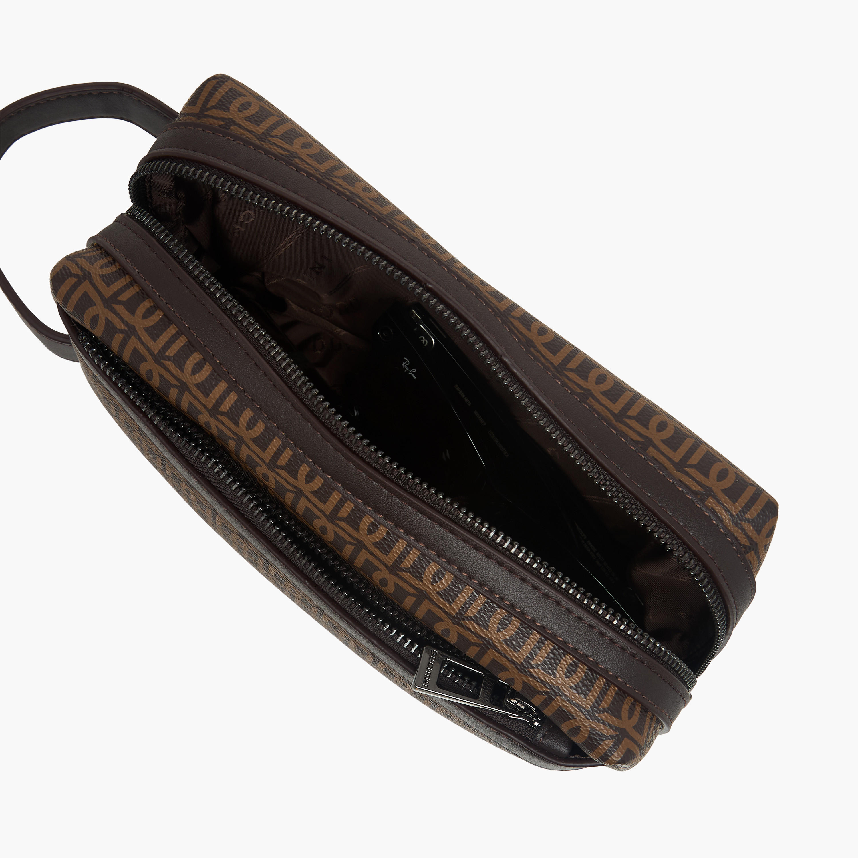 شنطة صغيرة بطبعة مونوجرام مع مقبض معصم وسحاب للإغلاق من دوتشيني-travel-accessories-image-6