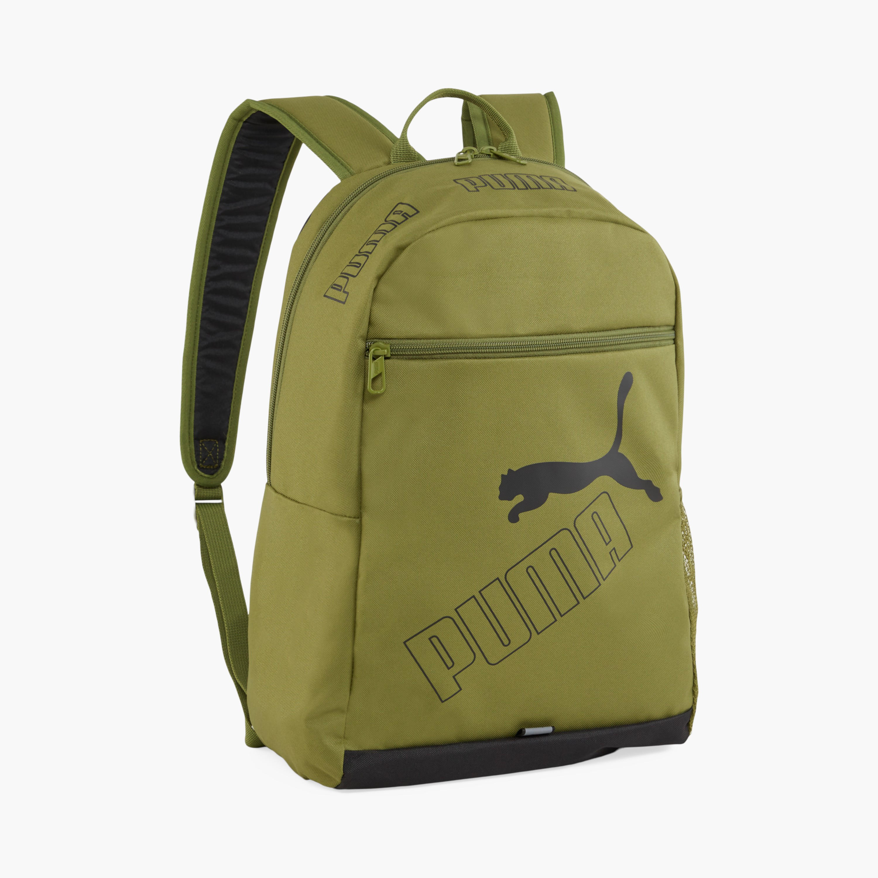 Puma Logo Print School Backpack with Adjustable Shoulder Straps and Zip Closure-boys-accessories-bagsandbackpacks-image-1