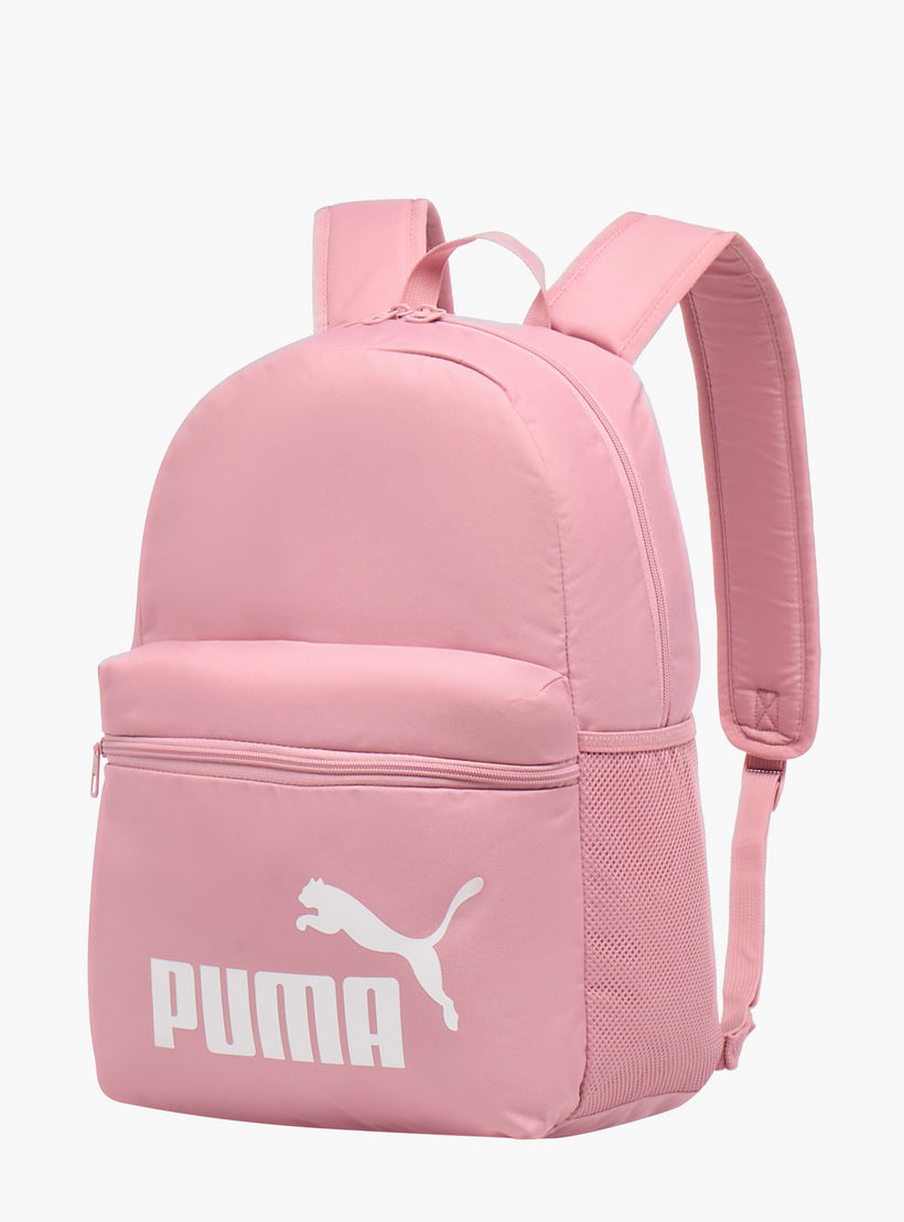 Puma Logo Print School Backpack with Adjustable Straps and Zip Closure-school-bagsandbackpacks-backpacks-image-2