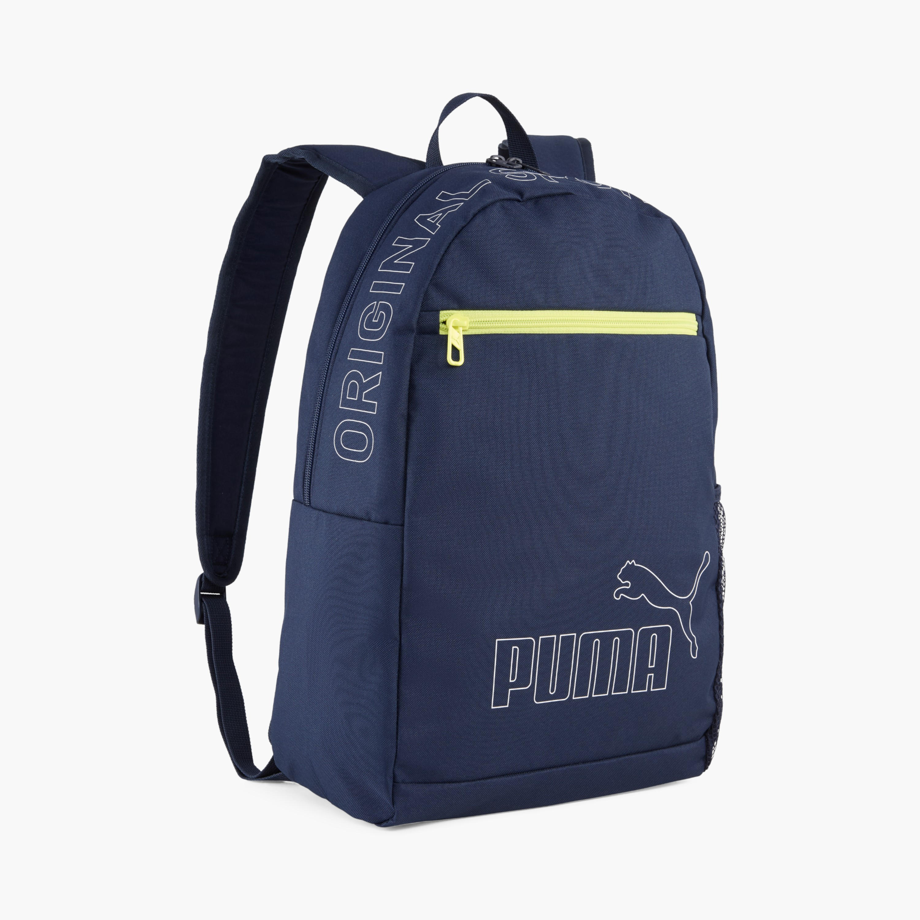 Puma Logo Print School Backpack with Adjustable Straps and Zip Closure-school-bagsandbackpacks-backpacks-image-1