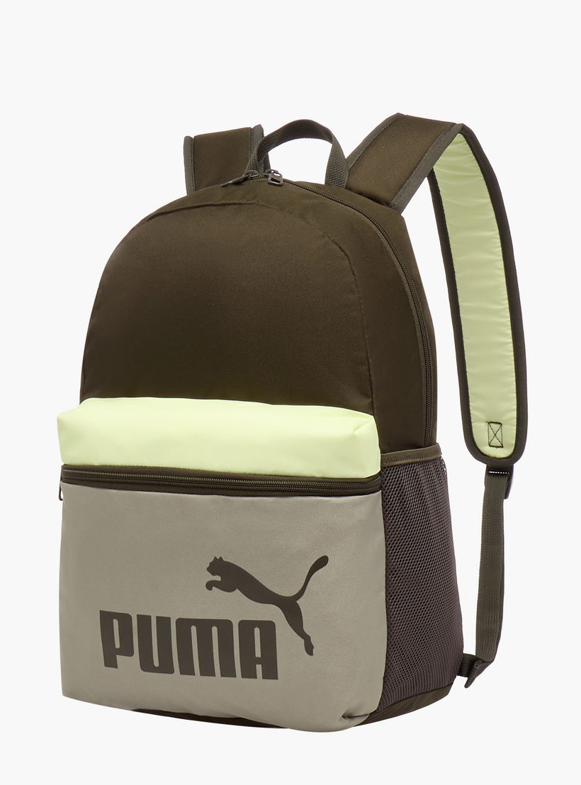 Puma Logo Print School Backpack with Adjustable Straps and Zip Closure-boys-accessories-bagsandbackpacks-image-2