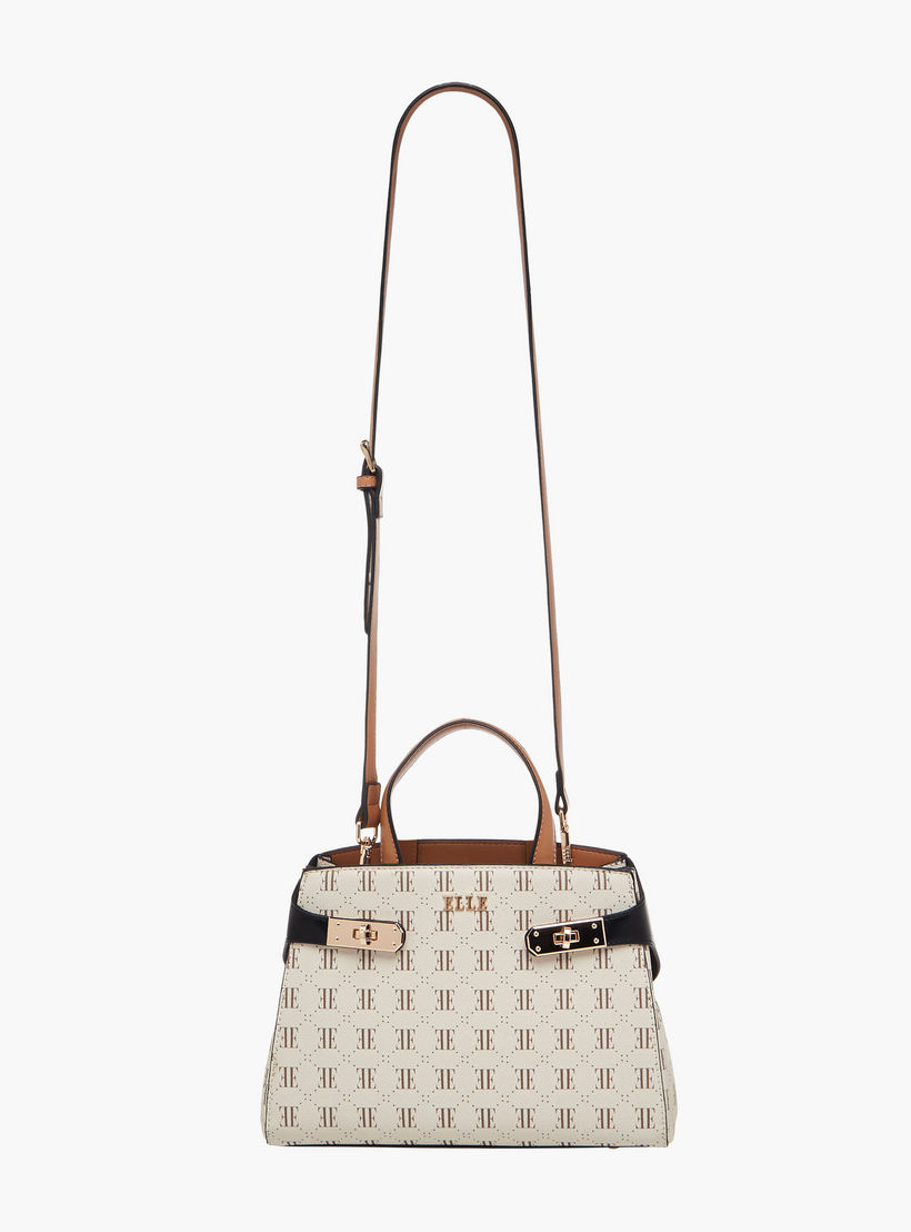 Elle Monogram Print Tote Bag with Detachable Strap-women-bagsandwallets-handbags-image-3