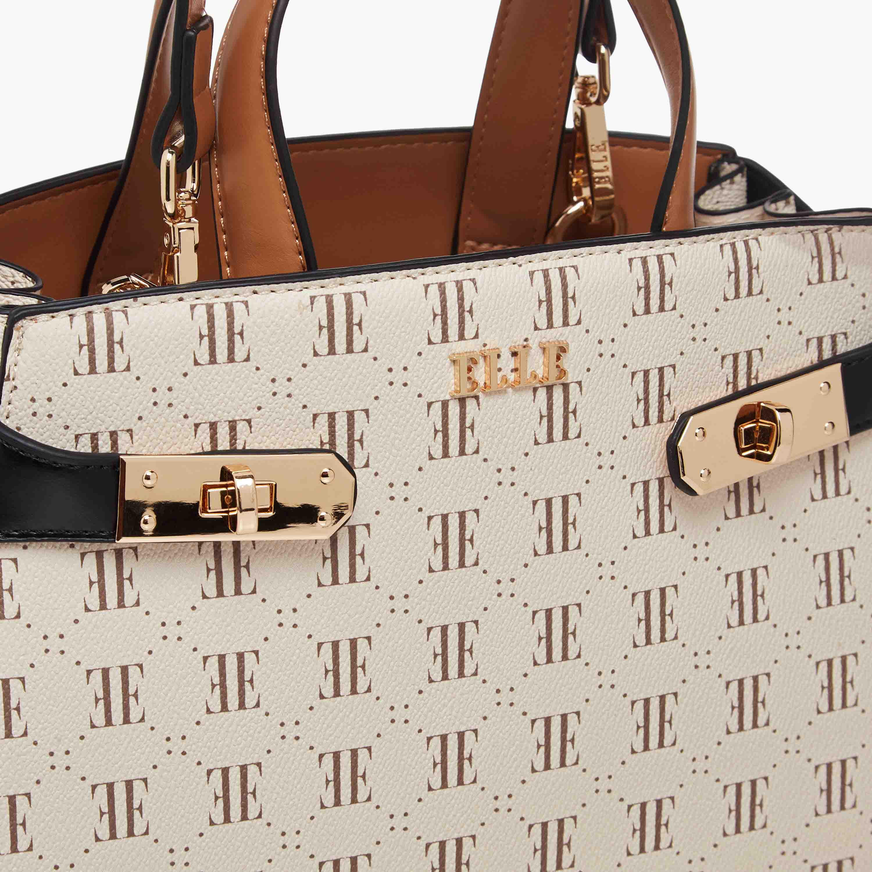 Elle Monogram Print Tote Bag with Detachable Strap-women-bagsandwallets-handbags-image-5