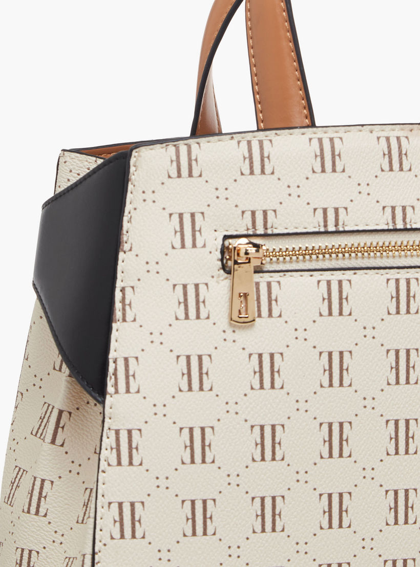 Elle Monogram Print Tote Bag with Detachable Strap-women-bagsandwallets-handbags-image-6