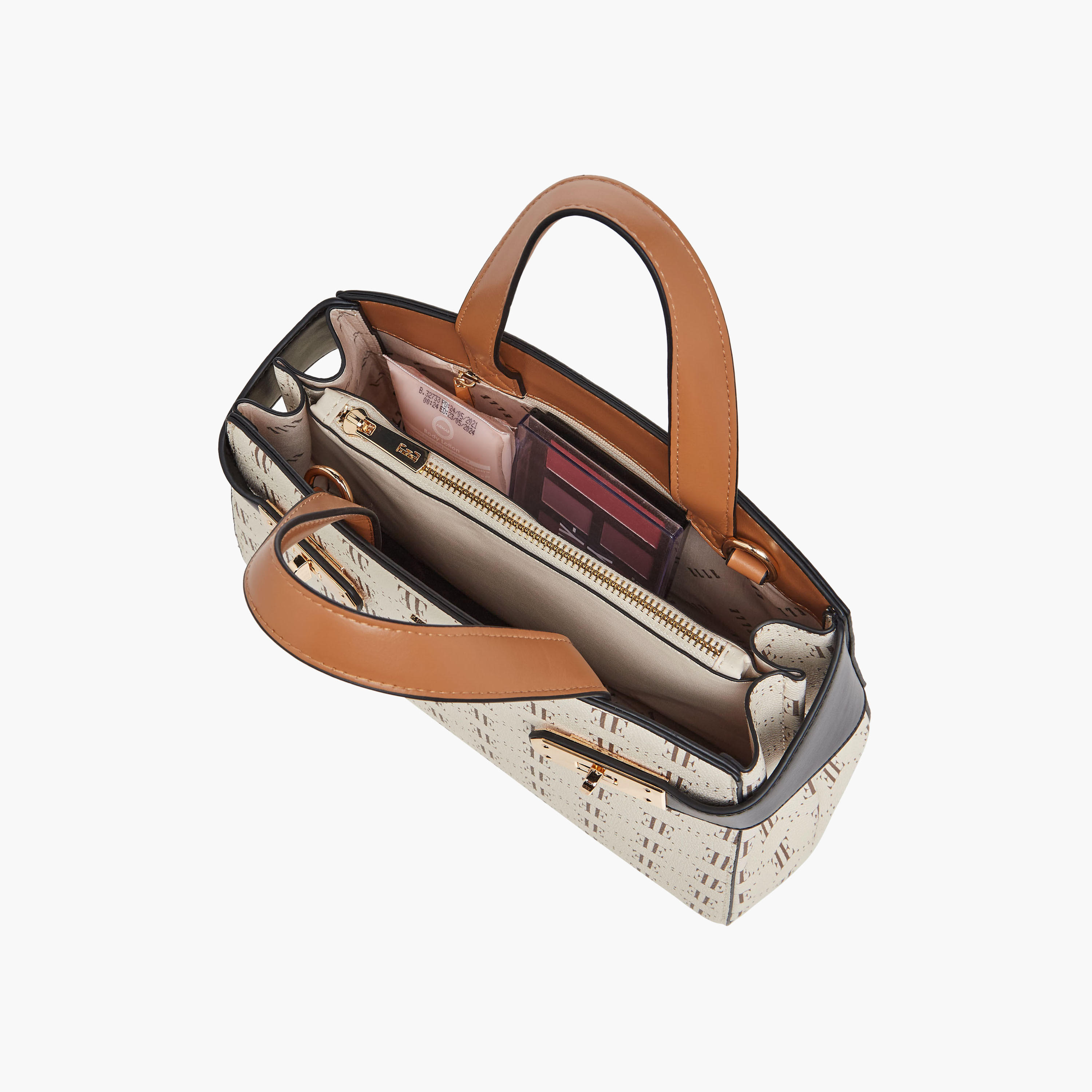 Elle Monogram Print Tote Bag with Detachable Strap-women-bagsandwallets-handbags-image-9