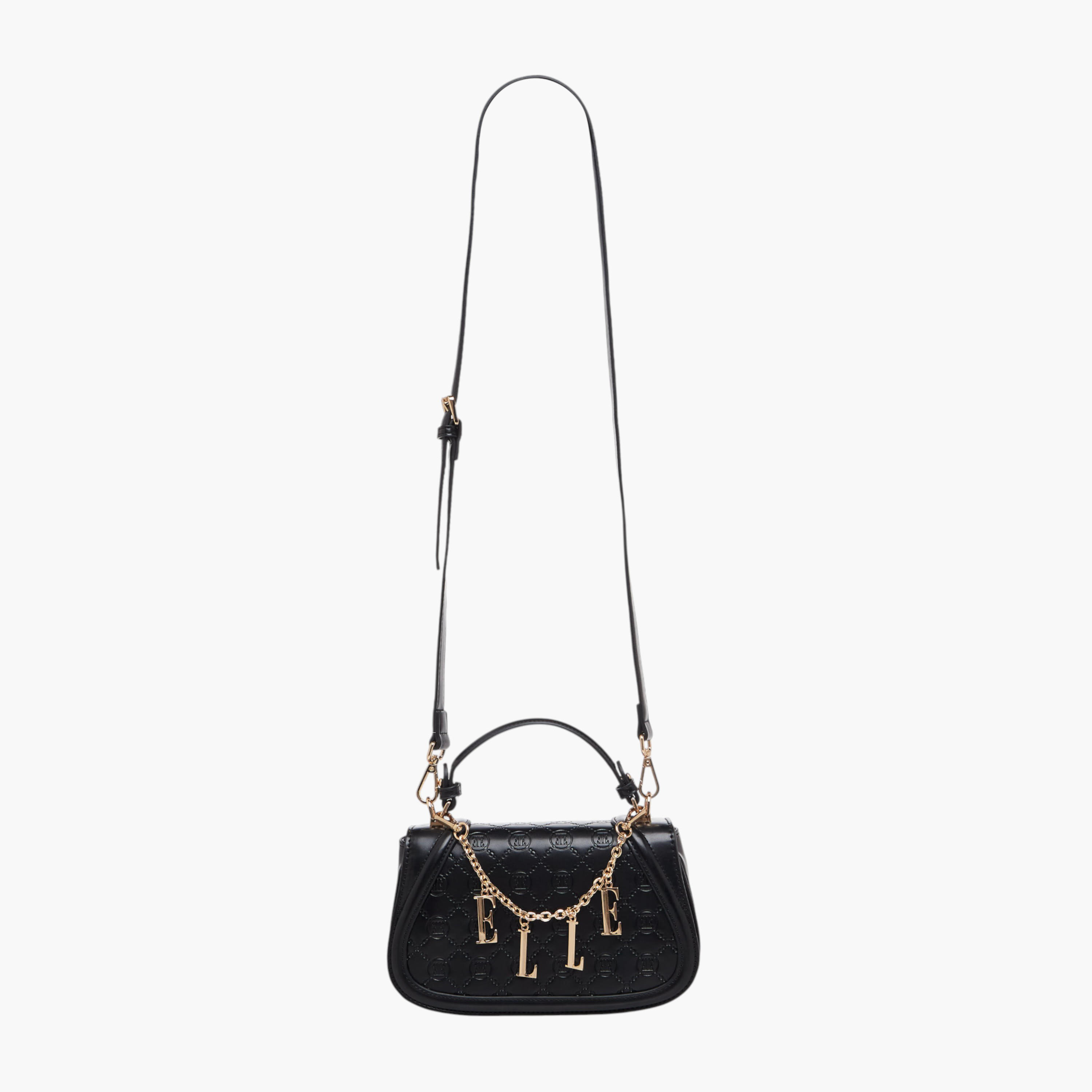 Elle Monogram Embossed Satchel Bag with Metal Accent-women-bagsandwallets-handbags-image-3
