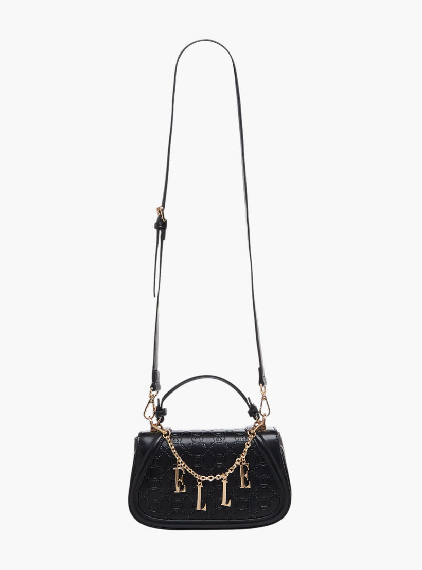 Elle Monogram Embossed Satchel Bag with Metal Accent-women-bagsandwallets-handbags-image-3