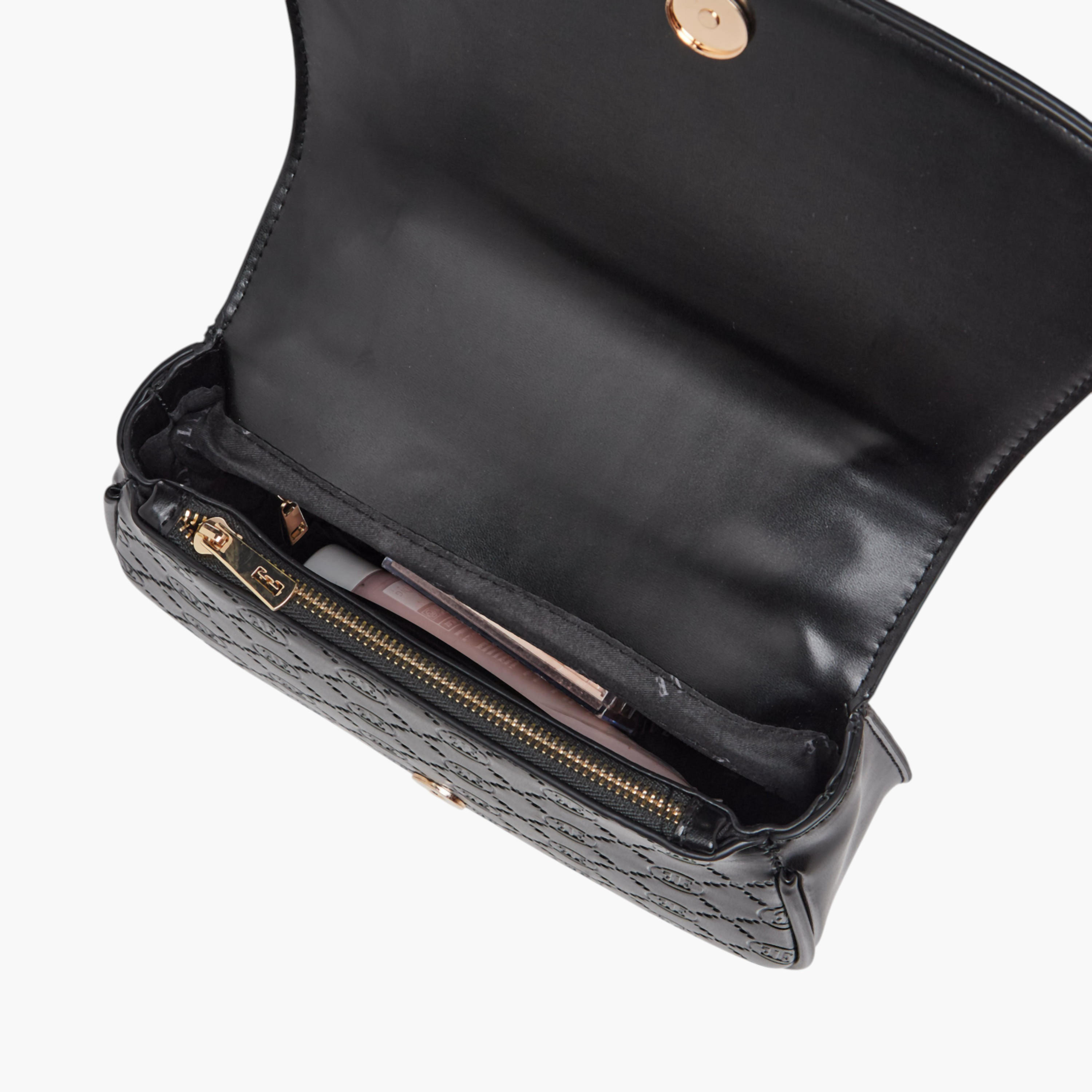 Elle Monogram Embossed Satchel Bag with Metal Accent-women-bagsandwallets-handbags-image-9