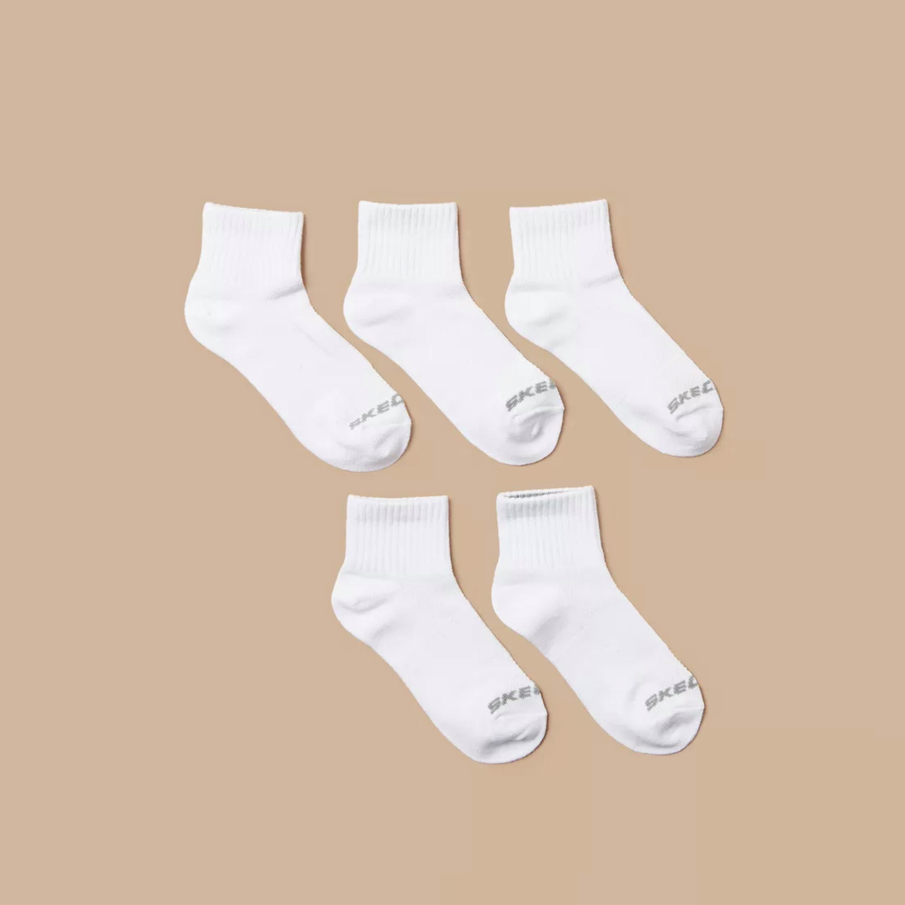 طقم جوارب 5 أزواج بطول الكاحل وبطبعات من سكيتشرز-girls-accessories-socks-image-1