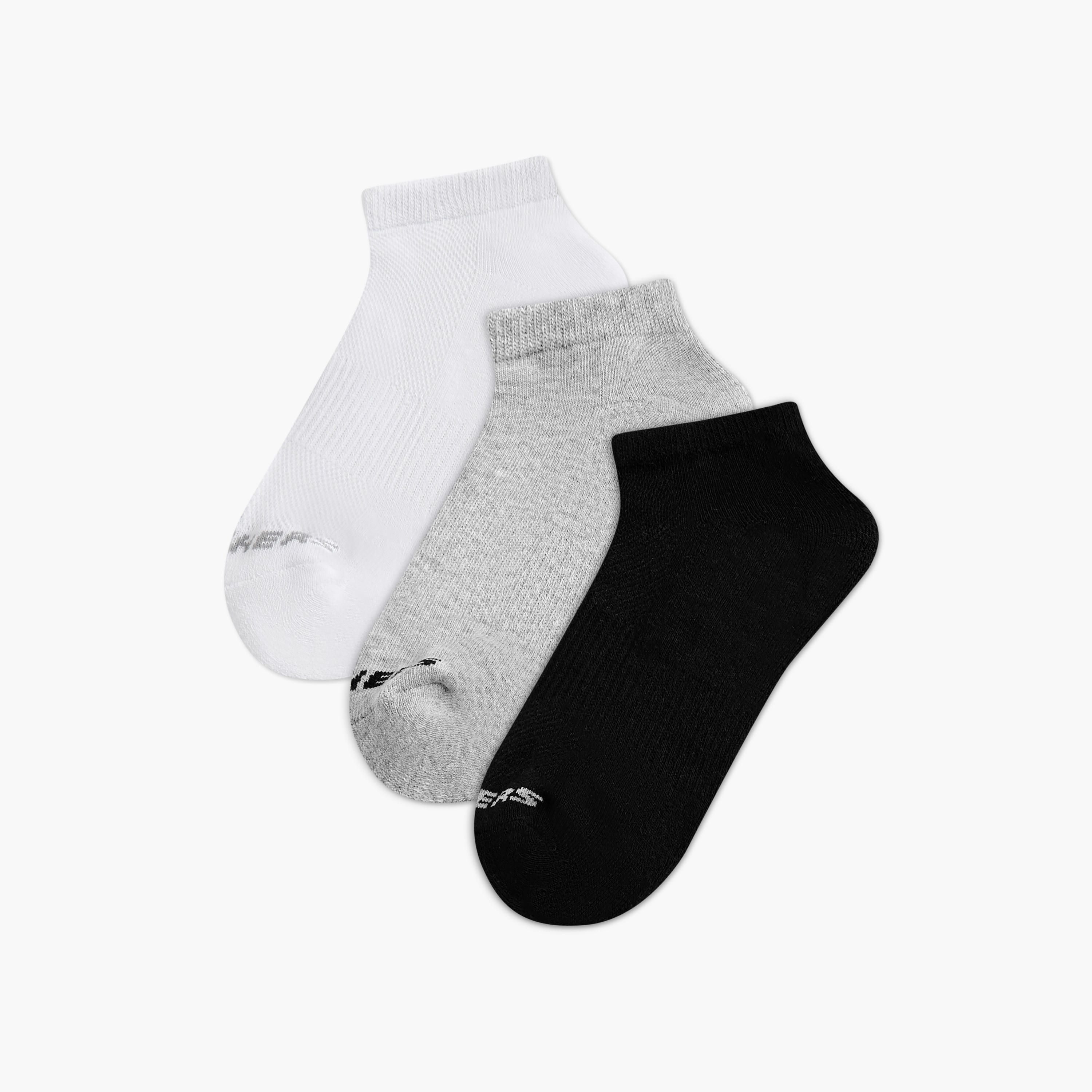 جوارب رياضية سادة بطول الكاحل من سكيتشرز - طقم من 3 أزواج-women-socksandstockings-image-1