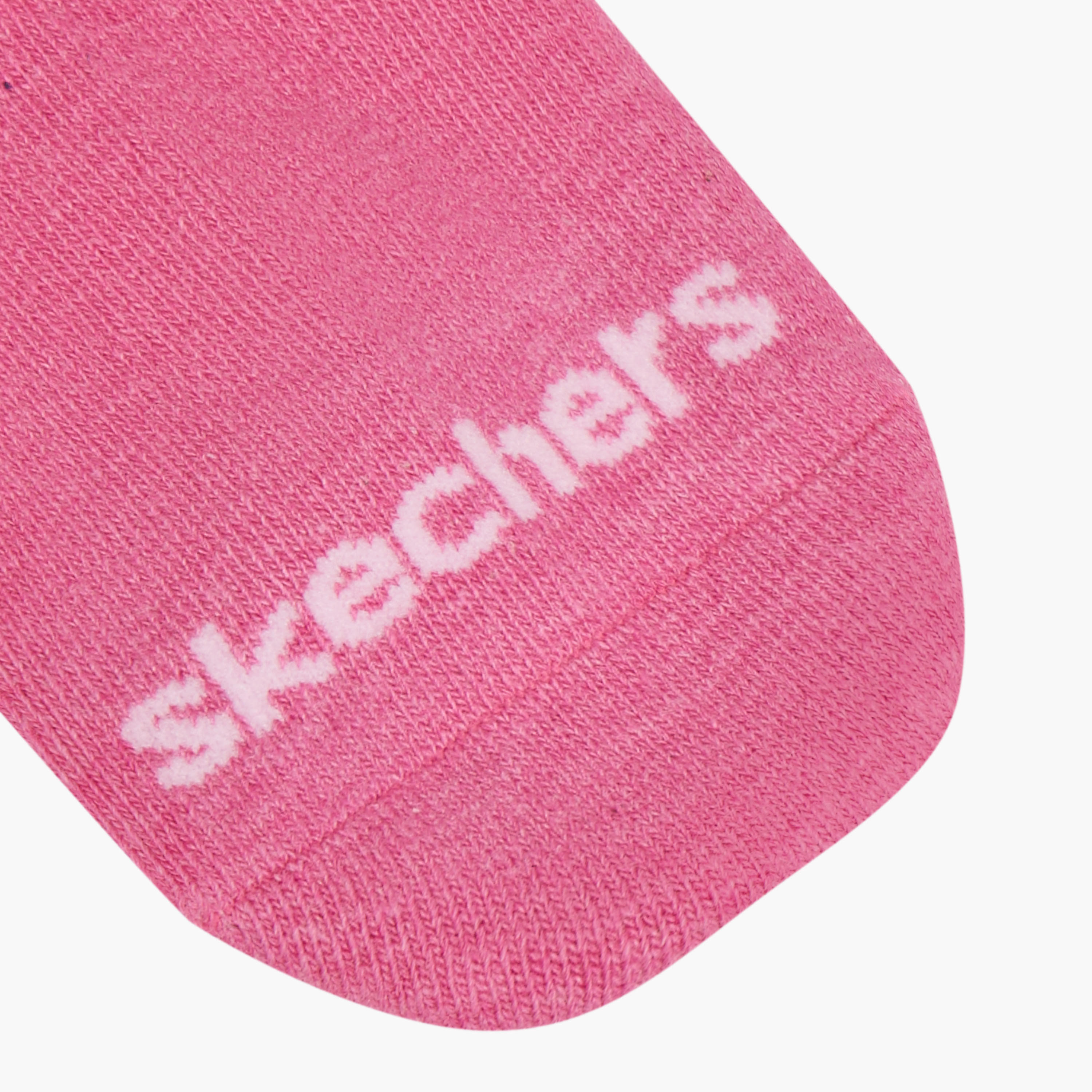 Skechers Logo Print Non Terry No Show Socks - Set of 3-girls-accessories-socks-image-3