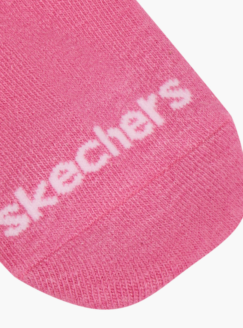 Skechers Logo Print Non Terry No Show Socks - Set of 3-girls-accessories-socks-image-3