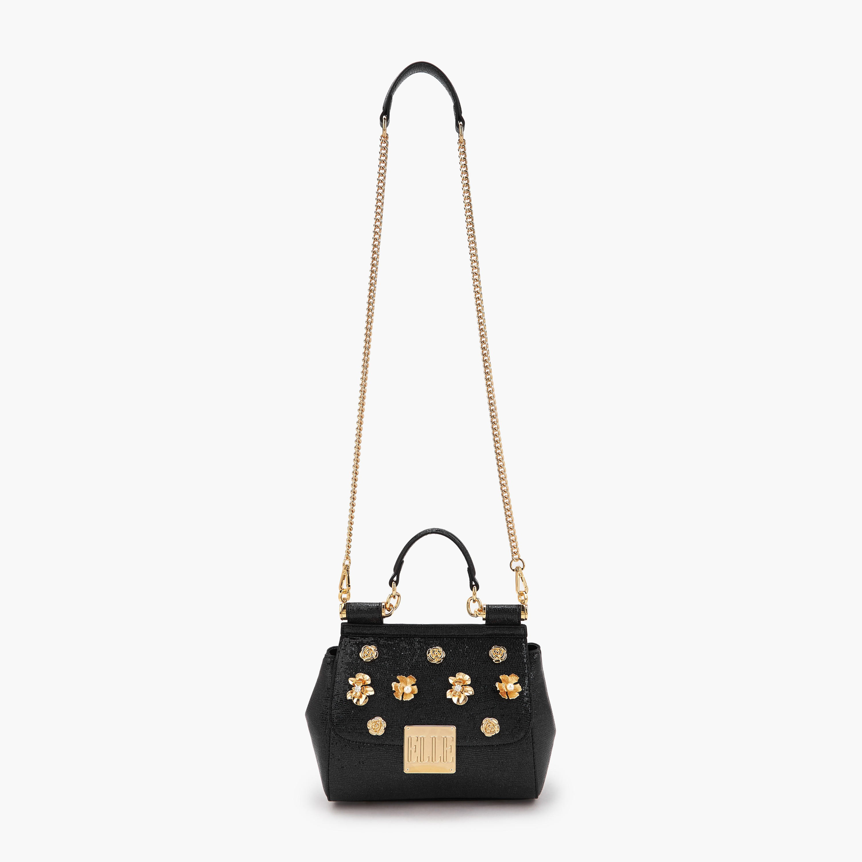 Elle Floral Embellished Satchel Bag with Chain Strap-women-bagsandwallets-handbags-image-3