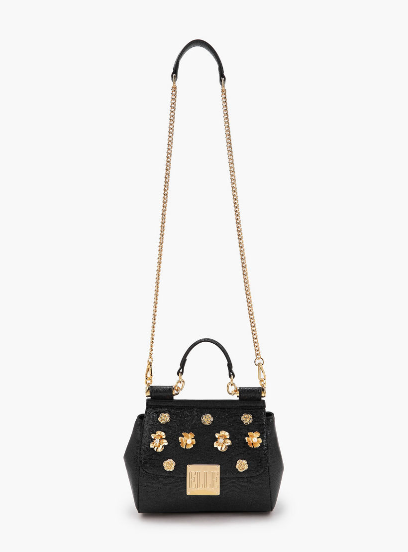 Elle Floral Embellished Satchel Bag with Chain Strap-women-bagsandwallets-handbags-image-3