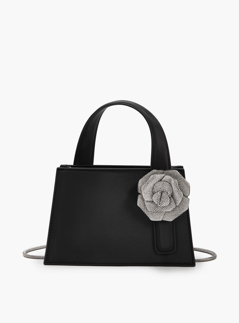 Celeste Floral Embellished Tote Bag with Chain Strap-women-bagsandwallets-handbags-image-1