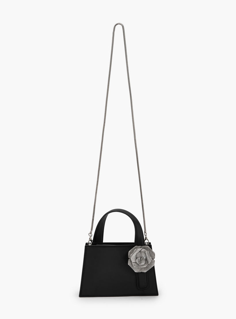 Celeste Floral Embellished Tote Bag with Chain Strap-women-bagsandwallets-handbags-image-3