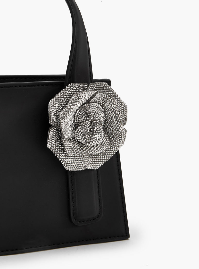 Celeste Floral Embellished Tote Bag with Chain Strap-women-bagsandwallets-handbags-image-5