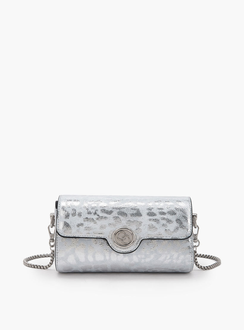 Celeste Metallic Print Crossbody Bag with Chain Strap-women-bagsandwallets-handbags-image-1