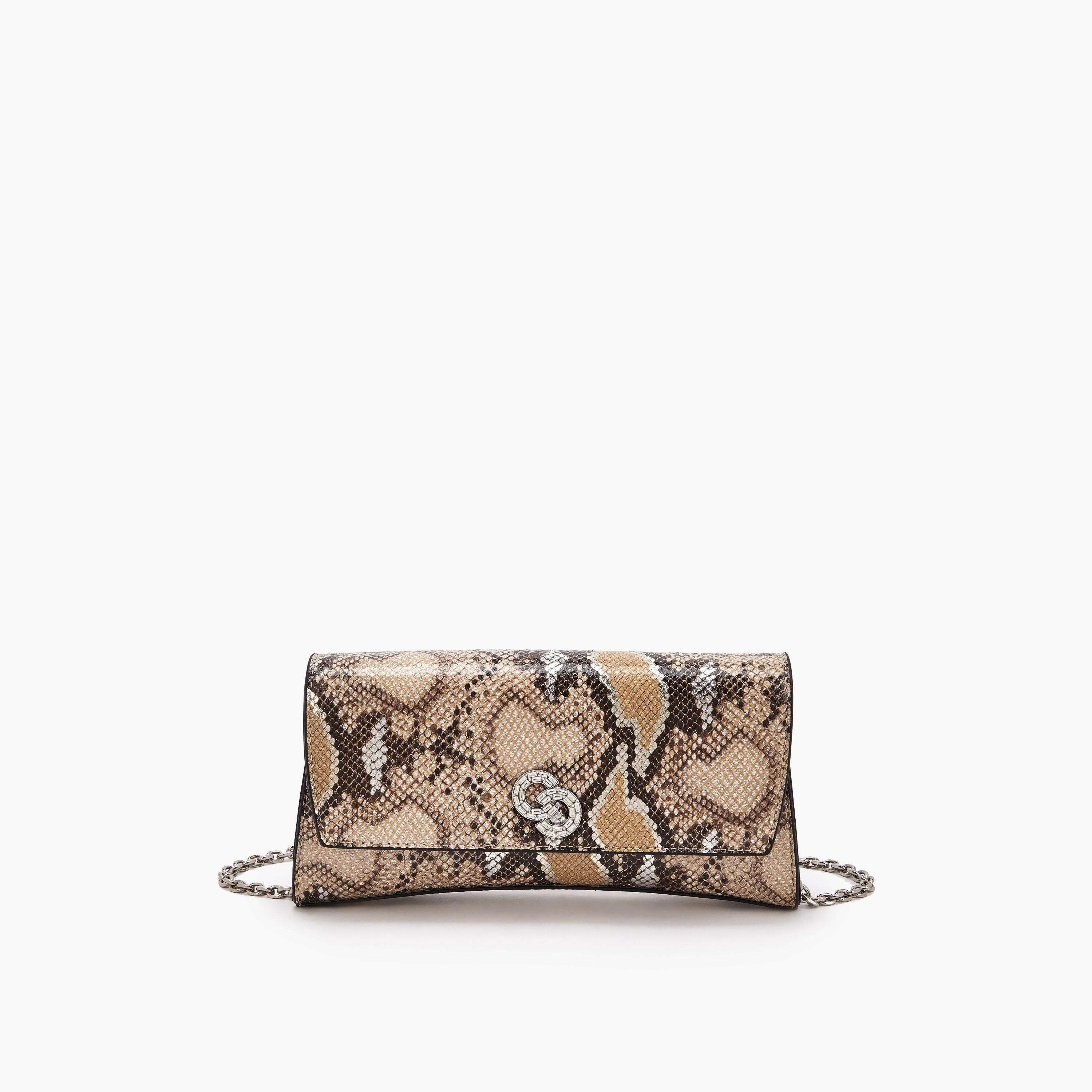 شنطة كلاتش بطبعات حيوانات وبحزام سلسلة من سيليست-women-bagsandwallets-handbags-image-1