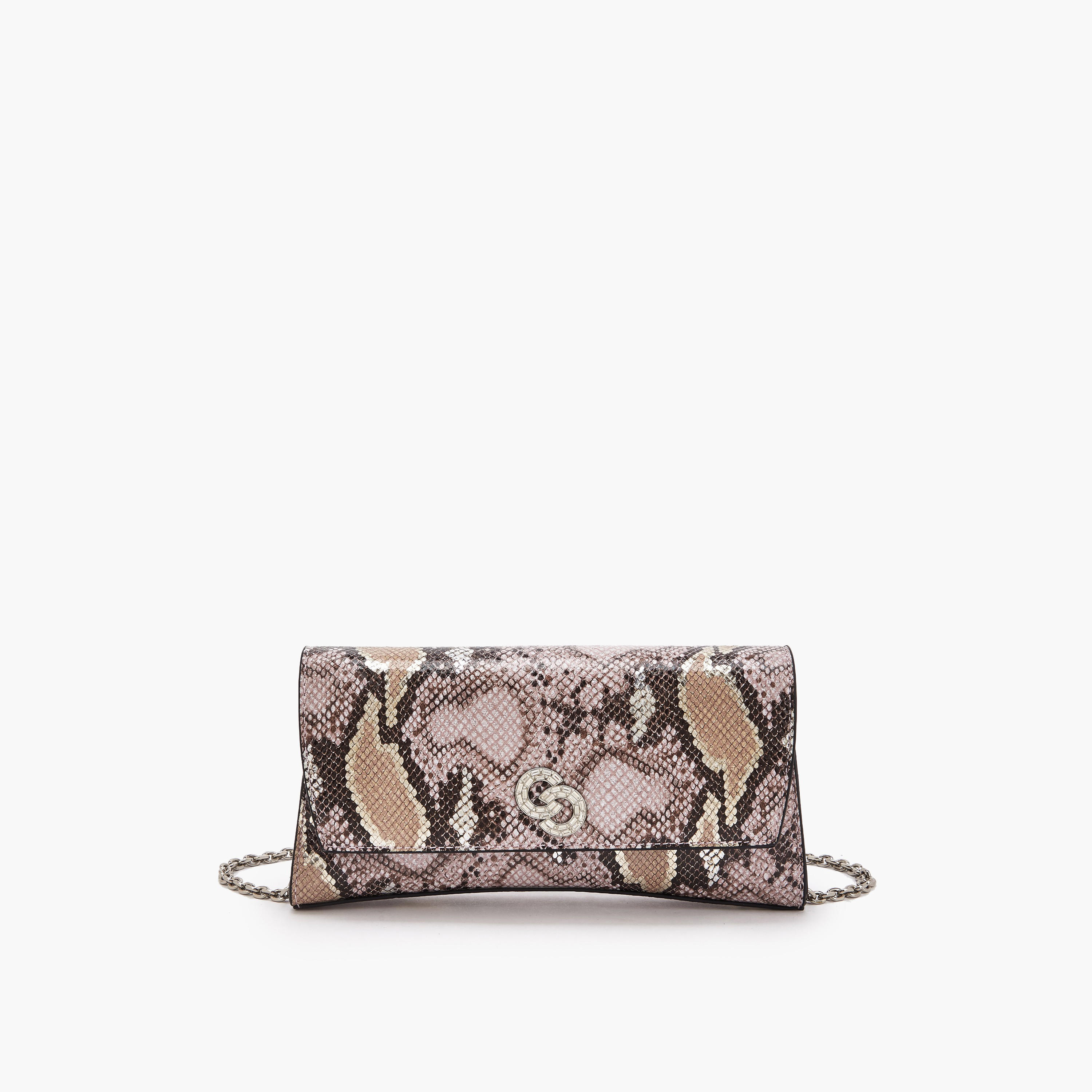 شنطة كلاتش بطبعات حيوانات وبحزام سلسلة من سيليست-women-bagsandwallets-handbags-image-1