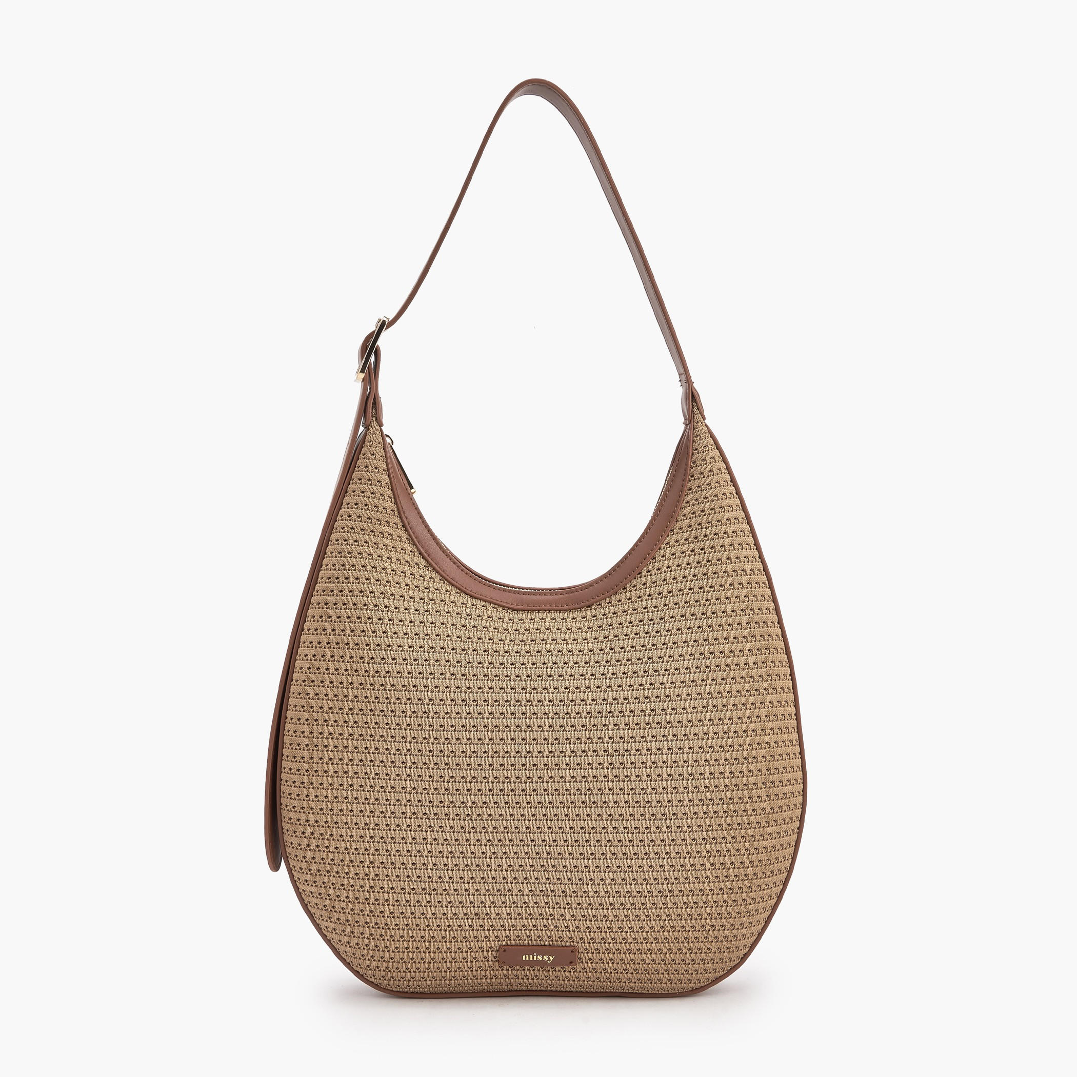 شنطة كتف بارزة الملمس بسحاب إغلاق من ميسي-women-bagsandwallets-handbags-image-1