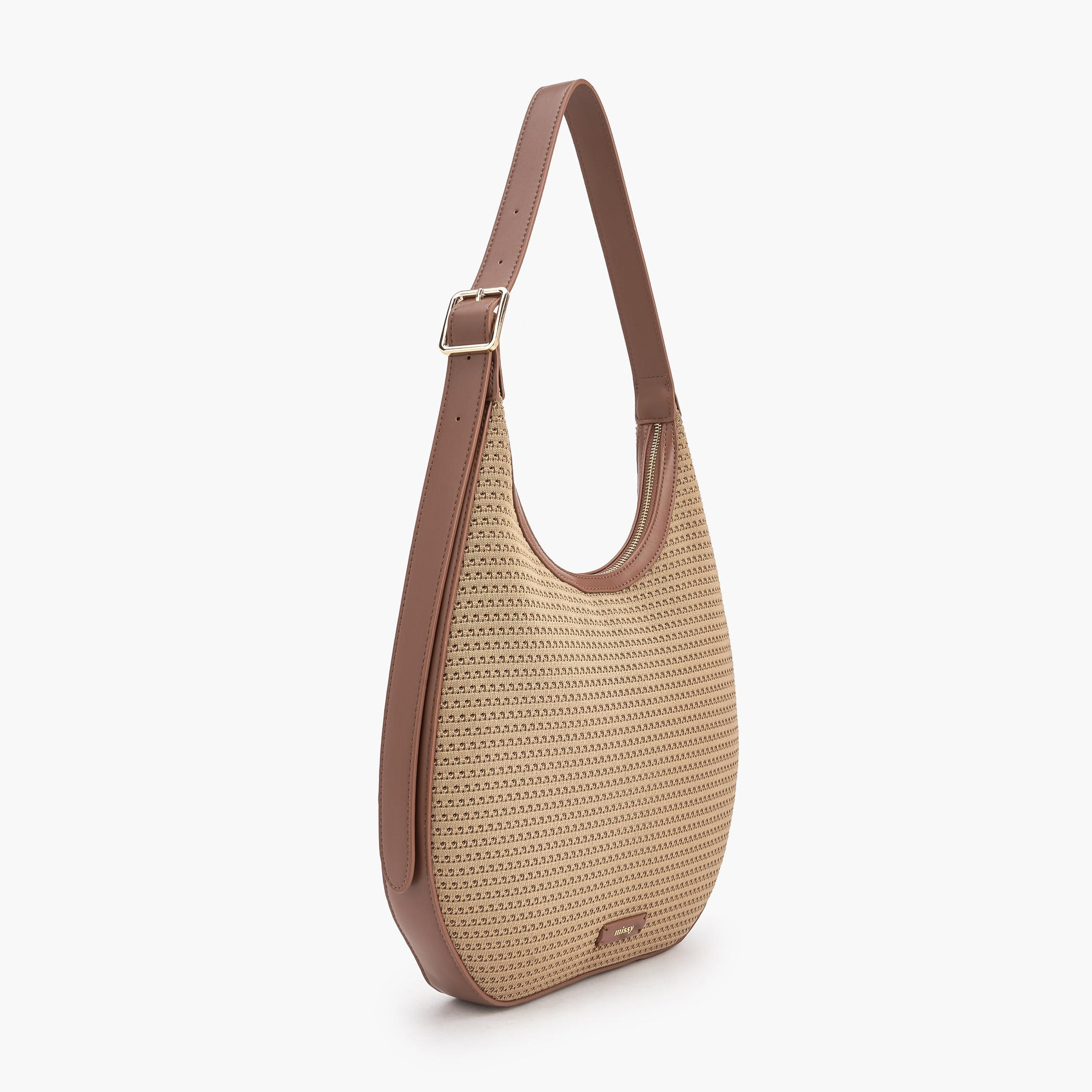 شنطة كتف بارزة الملمس بسحاب إغلاق من ميسي-women-bagsandwallets-handbags-image-2