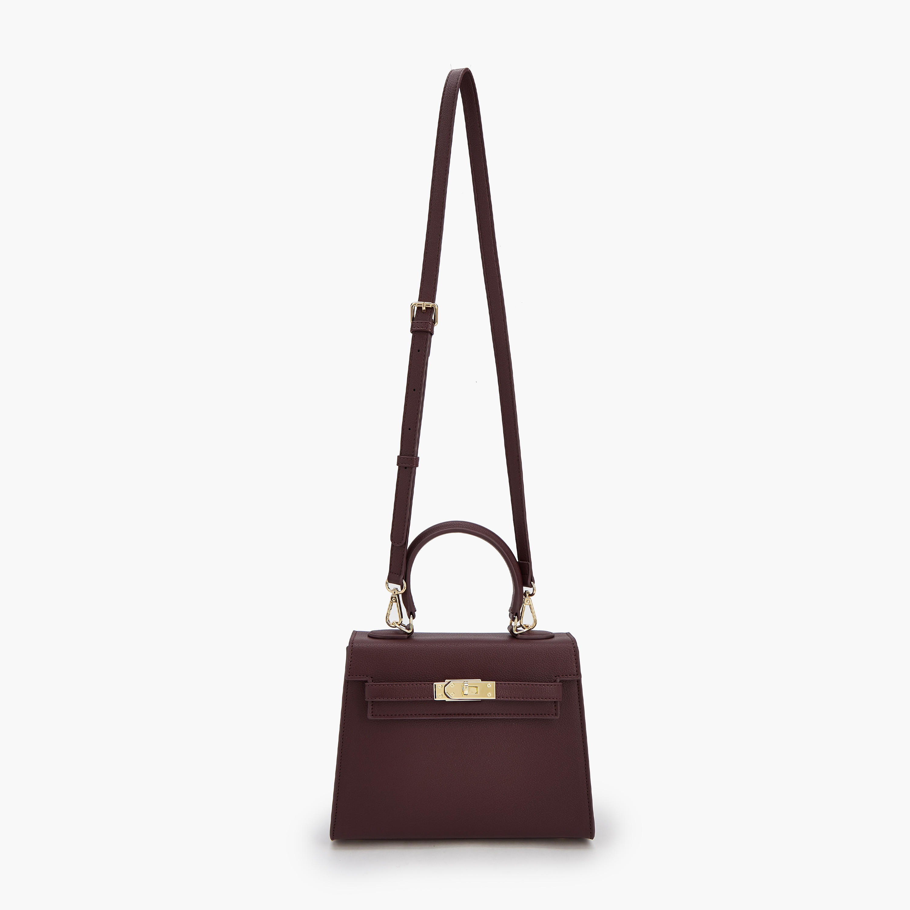Le Confort Textured Satchel Bag with Detachable Strap-women-bagsandwallets-handbags-image-2