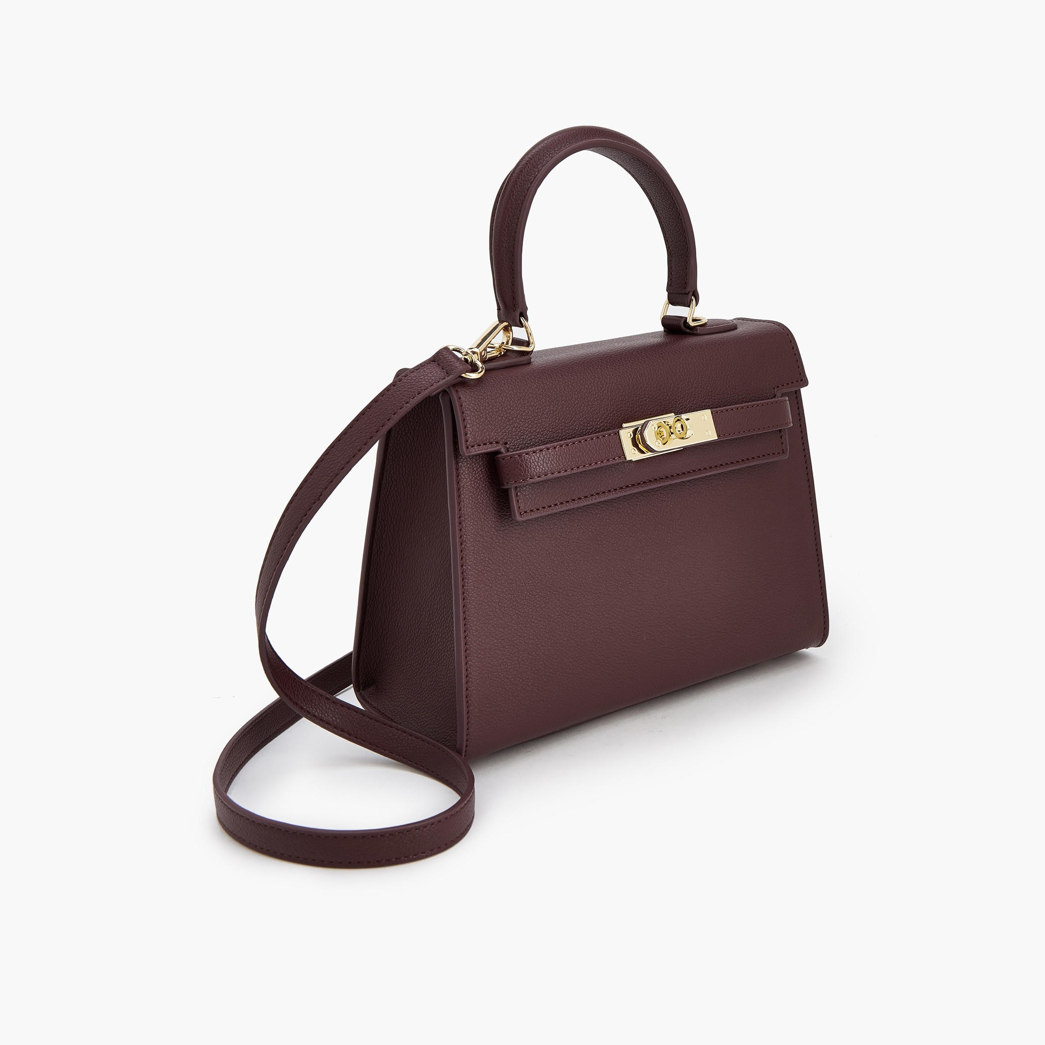 Le Confort Textured Satchel Bag with Detachable Strap-women-bagsandwallets-handbags-image-3