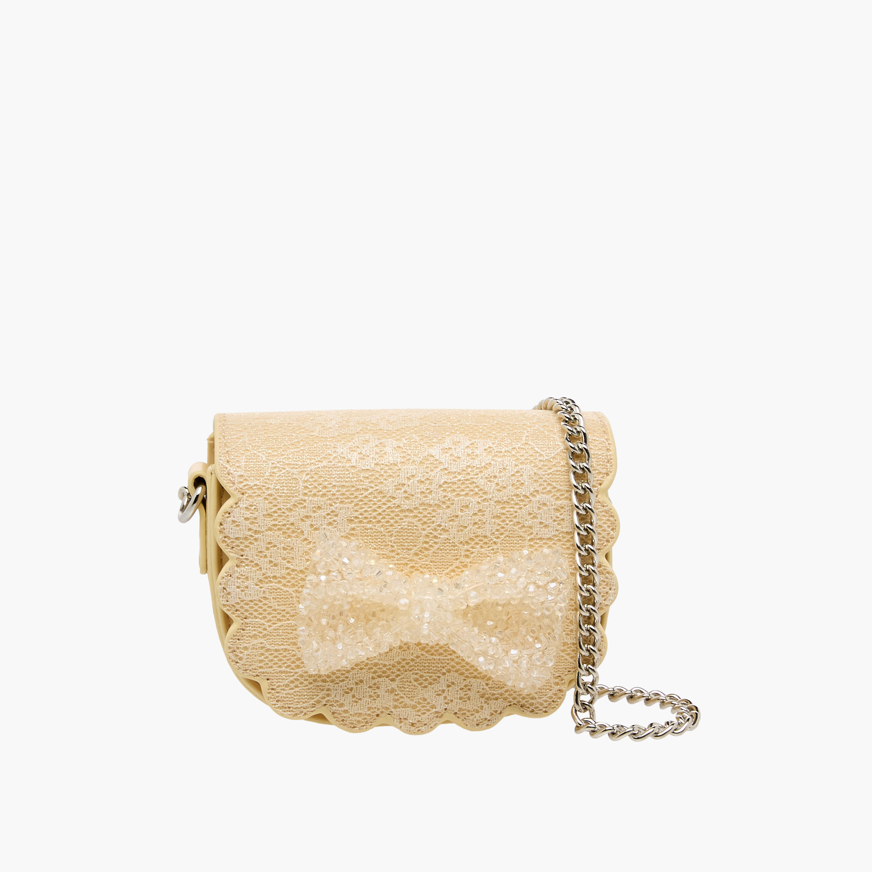 Little Missy Bow Embellished Crossbody Bag with Chain Strap-girls-accessories-bags-image-1