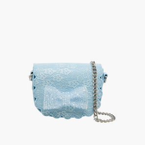 Little Missy Bow Embellished Crossbody Bag with Chain Strap-girls-accessories-image-1
