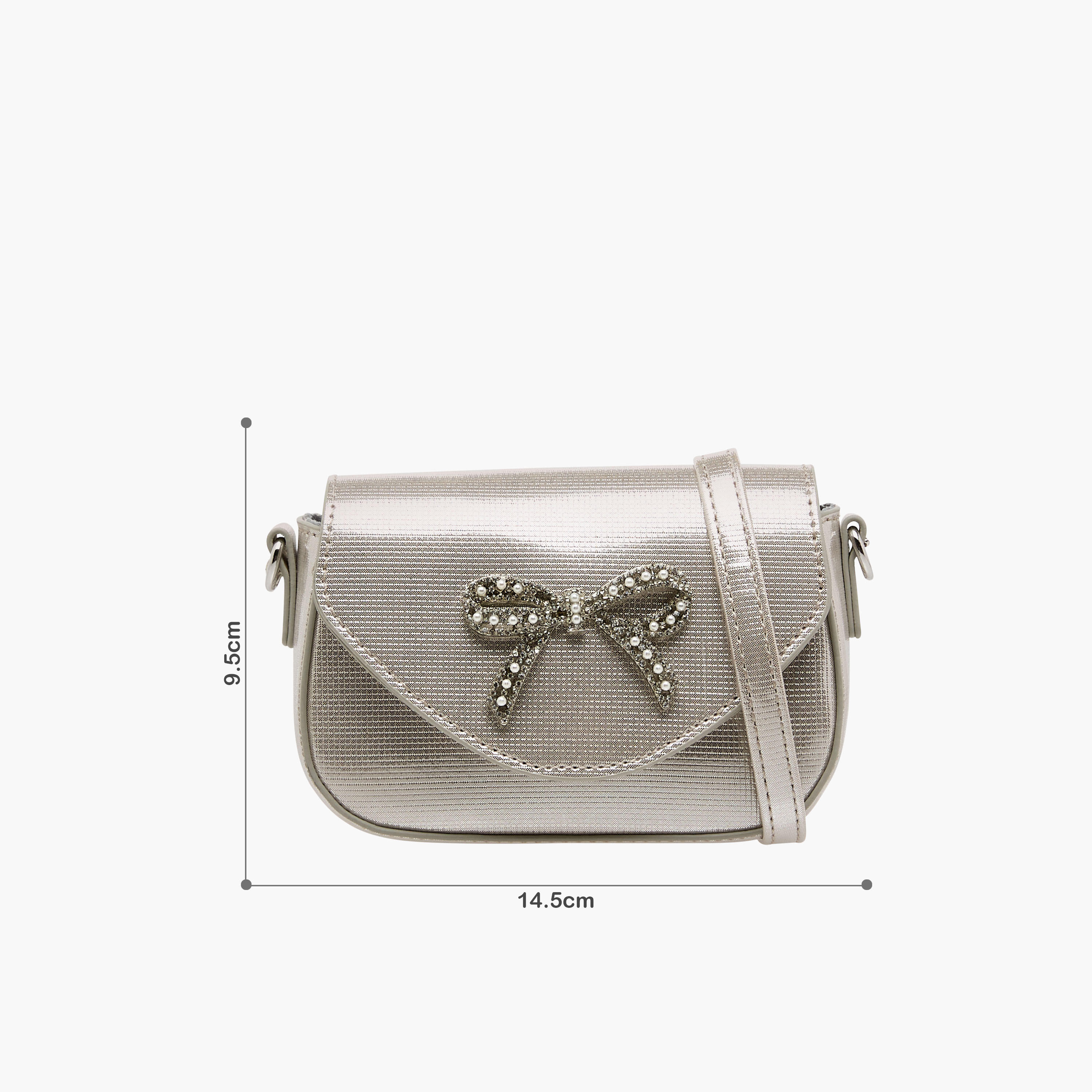 Celeste Bow Embellished Crossbody Bag with Chain Strap-girls-accessories-bags-image-2