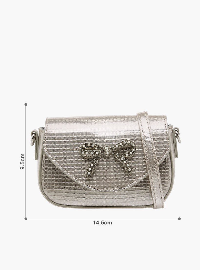 Celeste Bow Embellished Crossbody Bag with Chain Strap-girls-accessories-bags-image-2