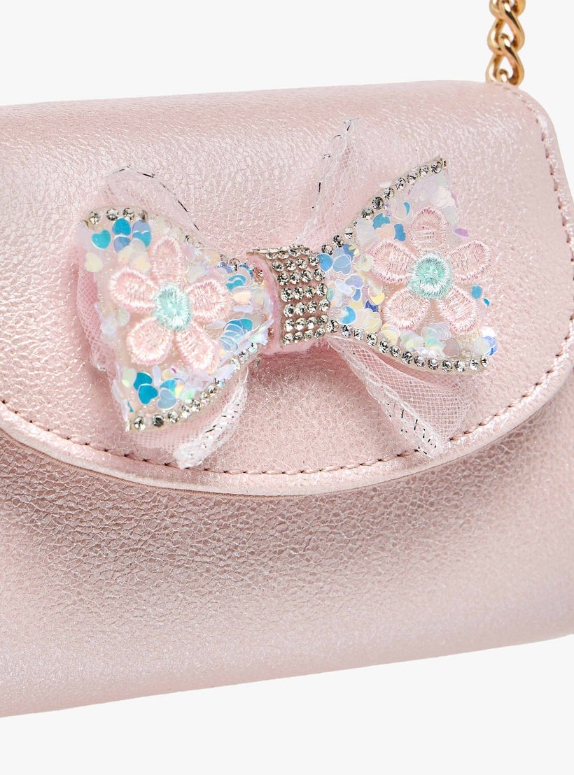 Celeste Bow Embellished Crossbody Bag with Chain Strap-girls-accessories-bags-image-5