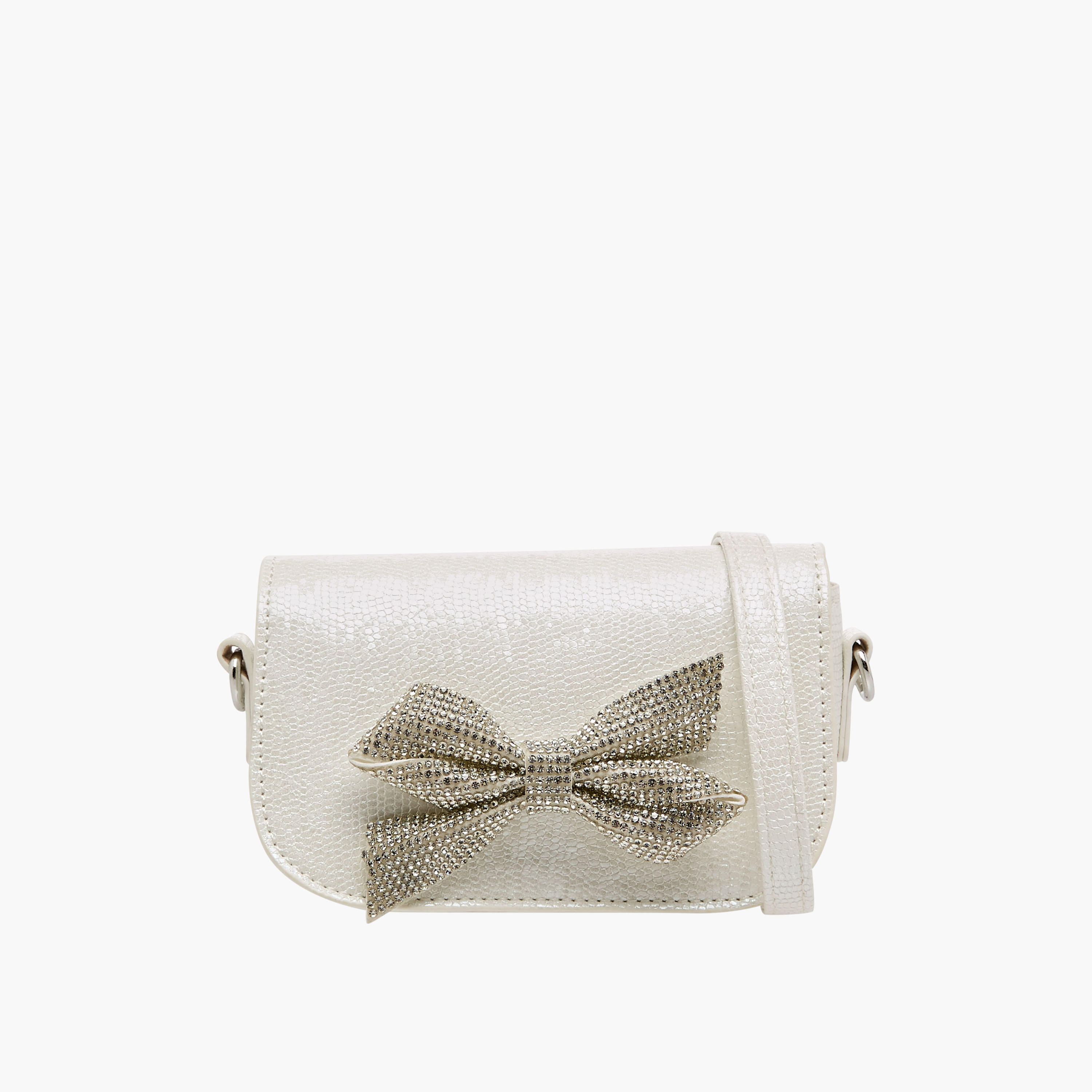 Celeste Bow Embellished Crossbody Bag with Chain Strap-girls-accessories-bags-image-1