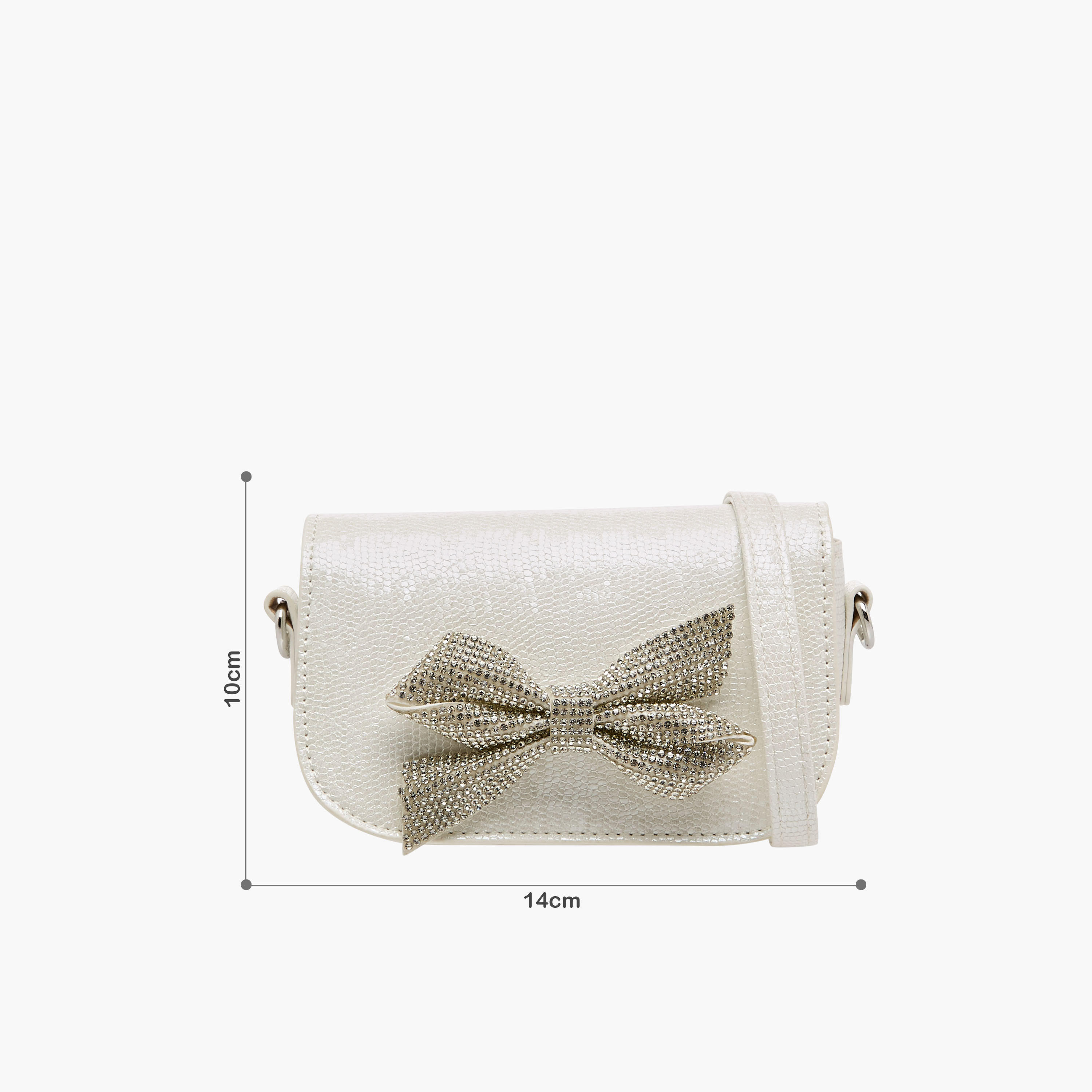 Celeste Bow Embellished Crossbody Bag with Chain Strap-girls-accessories-bags-image-2
