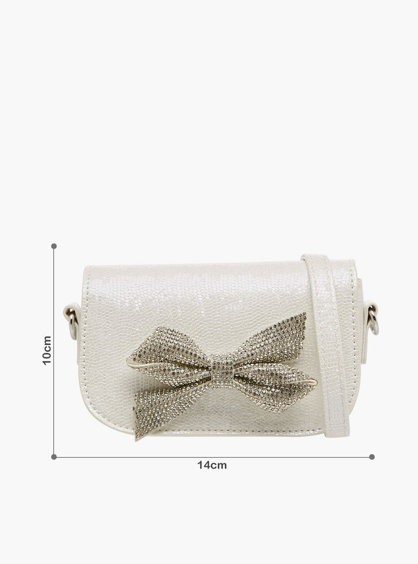 Celeste Bow Embellished Crossbody Bag with Chain Strap-girls-accessories-bags-image-2