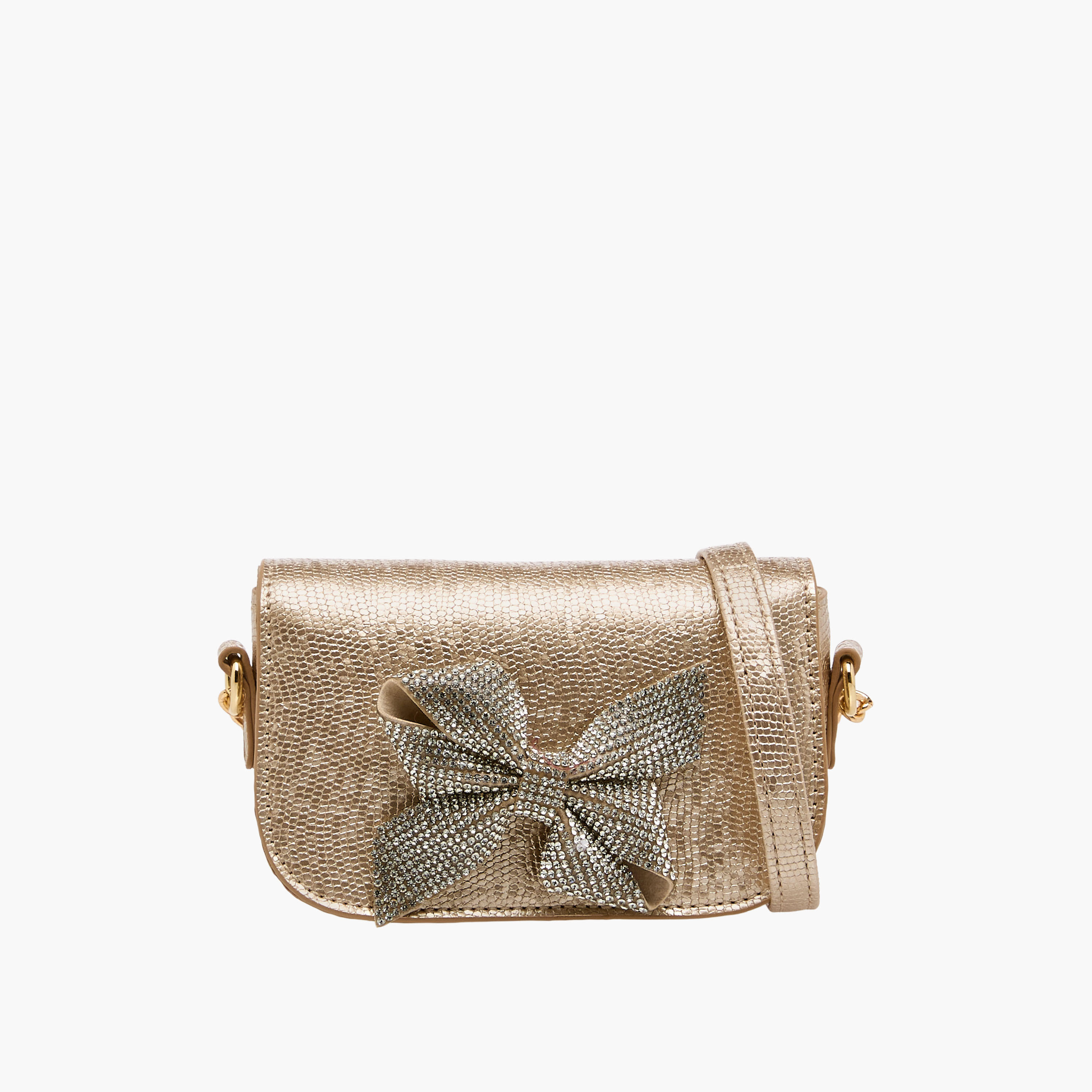 Celeste Bow Embellished Crossbody Bag with Chain Strap-girls-accessories-bags-image-1