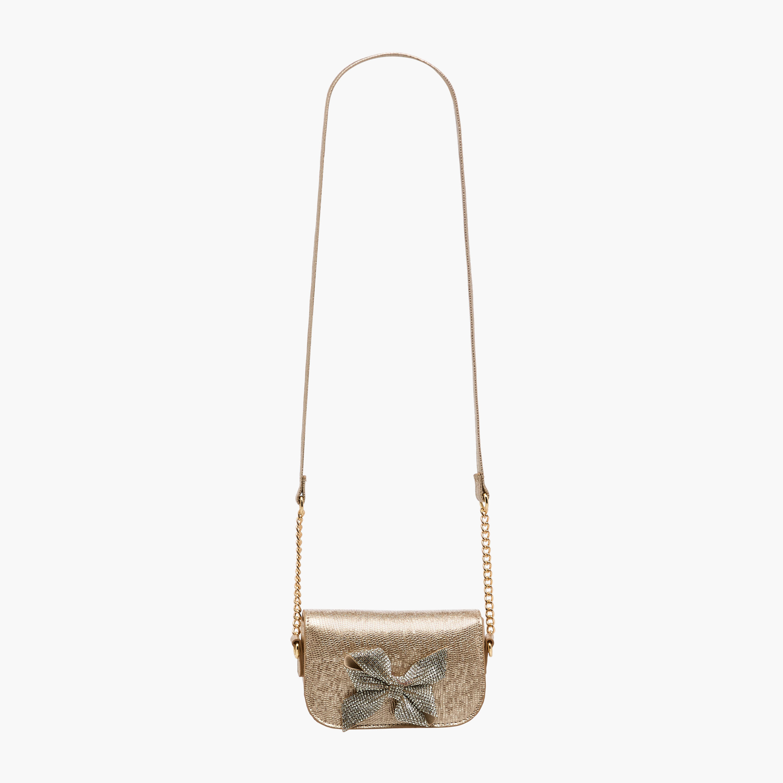 Celeste Bow Embellished Crossbody Bag with Chain Strap-girls-accessories-bags-image-3