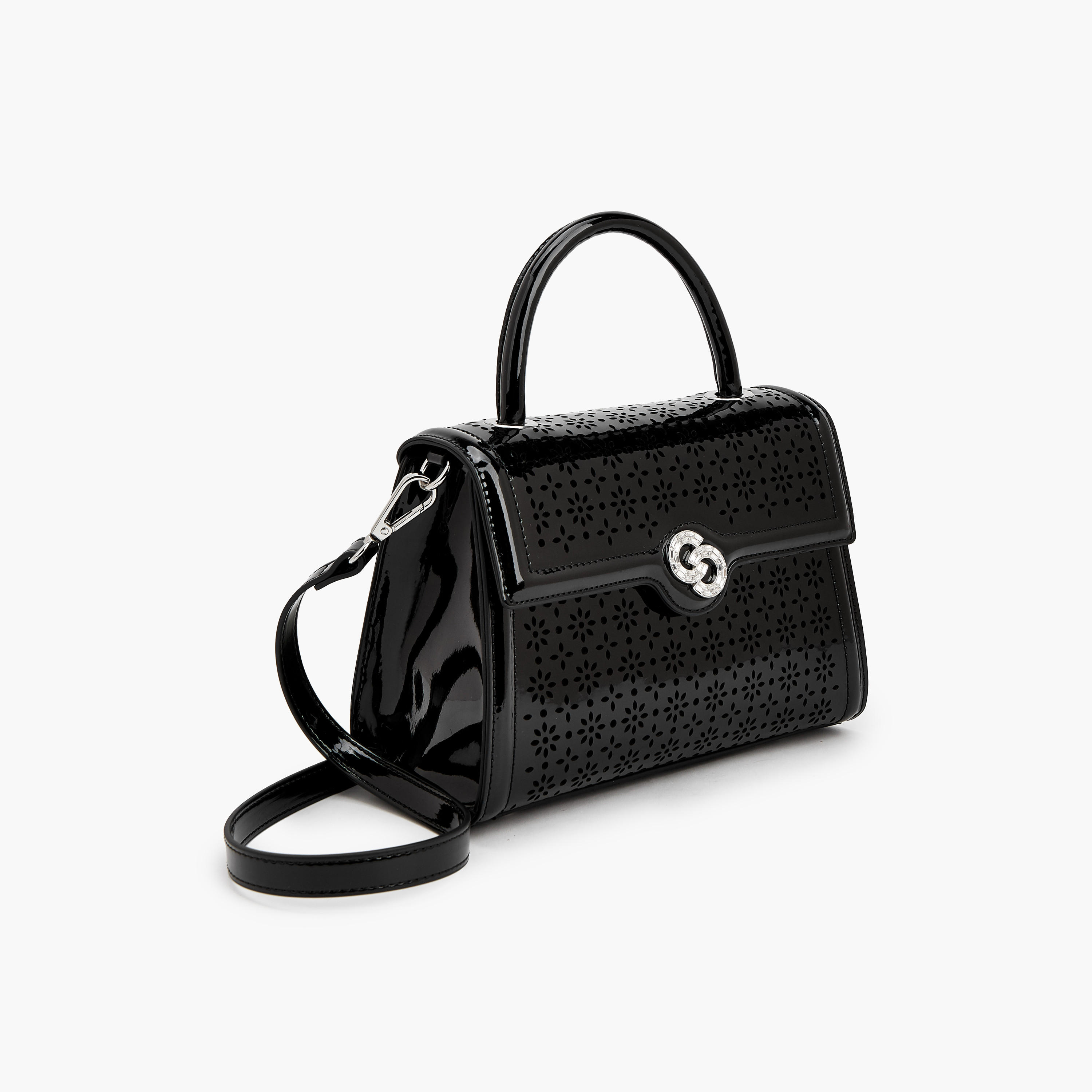 Celeste Textured Satchel Bag with Detachable Strap-women-bagsandwallets-handbags-image-3