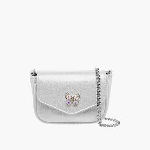 Celeste Butterfly Embellished Crossbody Bag with Chain Strap-girls-accessories-image-1