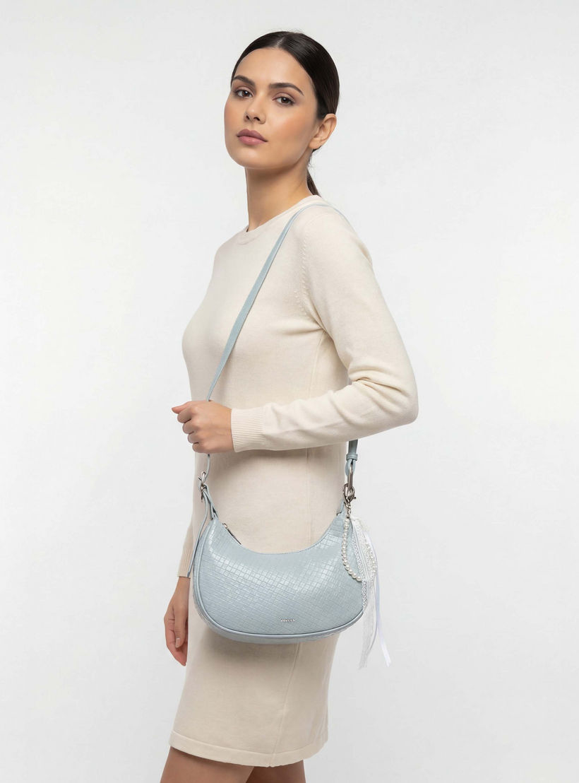 Missy Textured Shoulder Bag with Pearl Ribbon Bag Charm-women-bagsandwallets-handbags-image-2