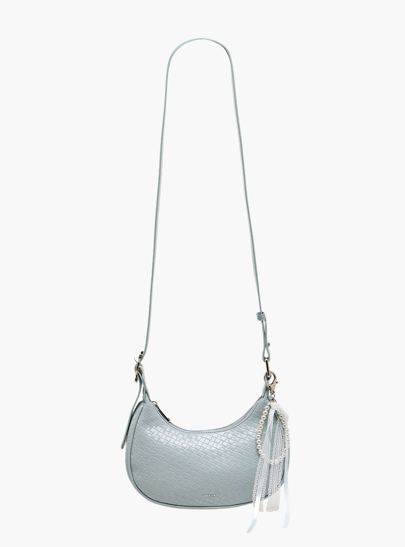 Missy Textured Shoulder Bag with Pearl Ribbon Bag Charm-women-bagsandwallets-handbags-image-3