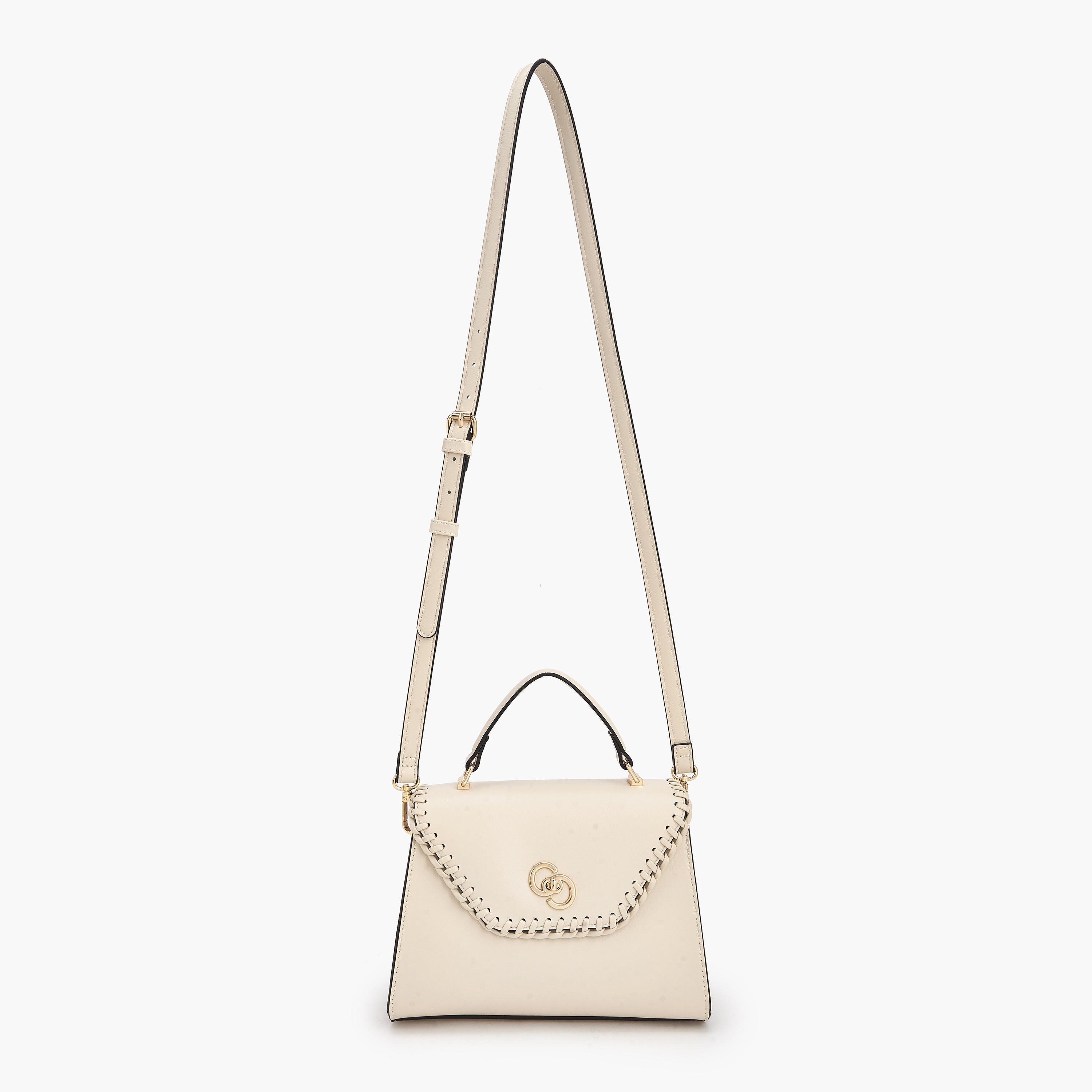 Celeste Stitch Design Satchel Bag with Twist Lock Closure-women-bagsandwallets-handbags-image-2
